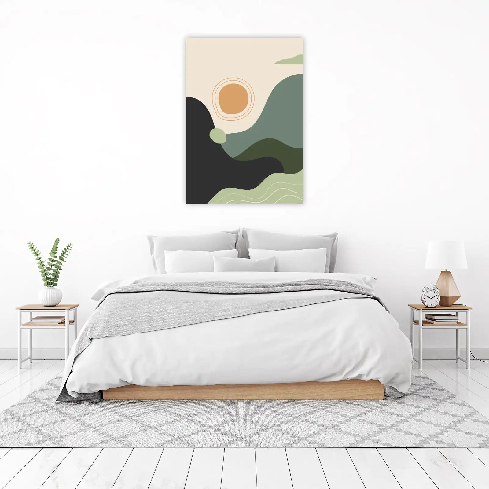 Abstract Earthy Hills Sun Wall Art
