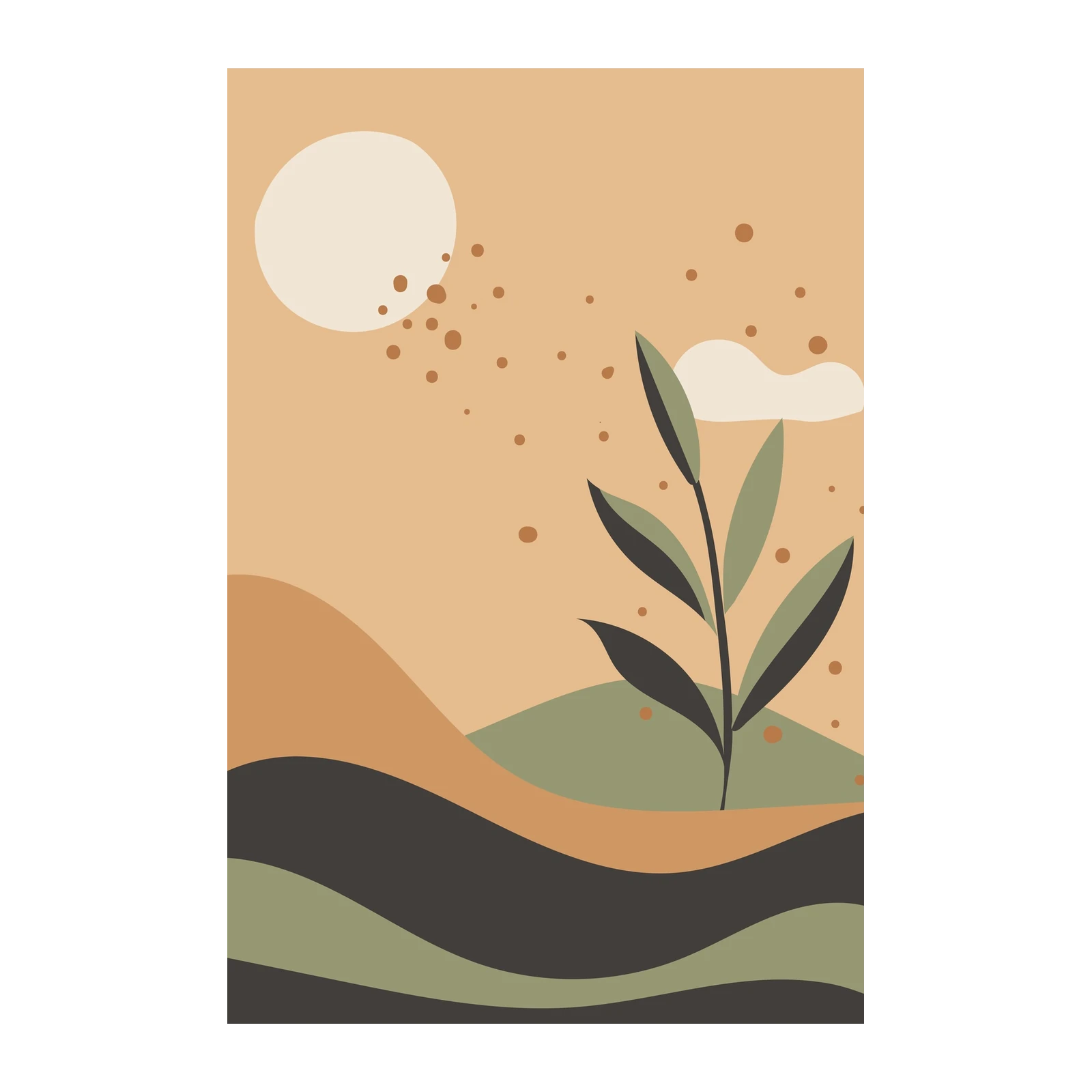 Bohemian Desert Landscape Wall Art