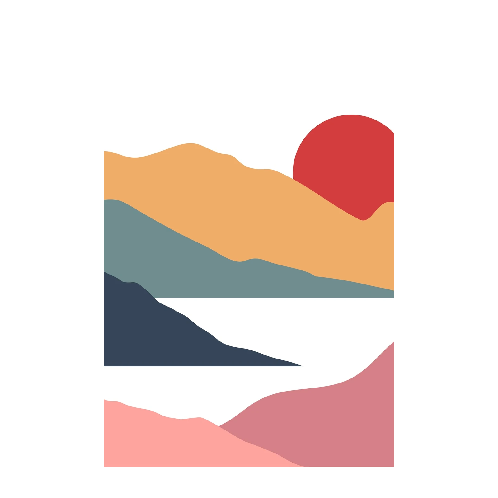 Abstract Sunset Landscape Wall Art for Modern Homes