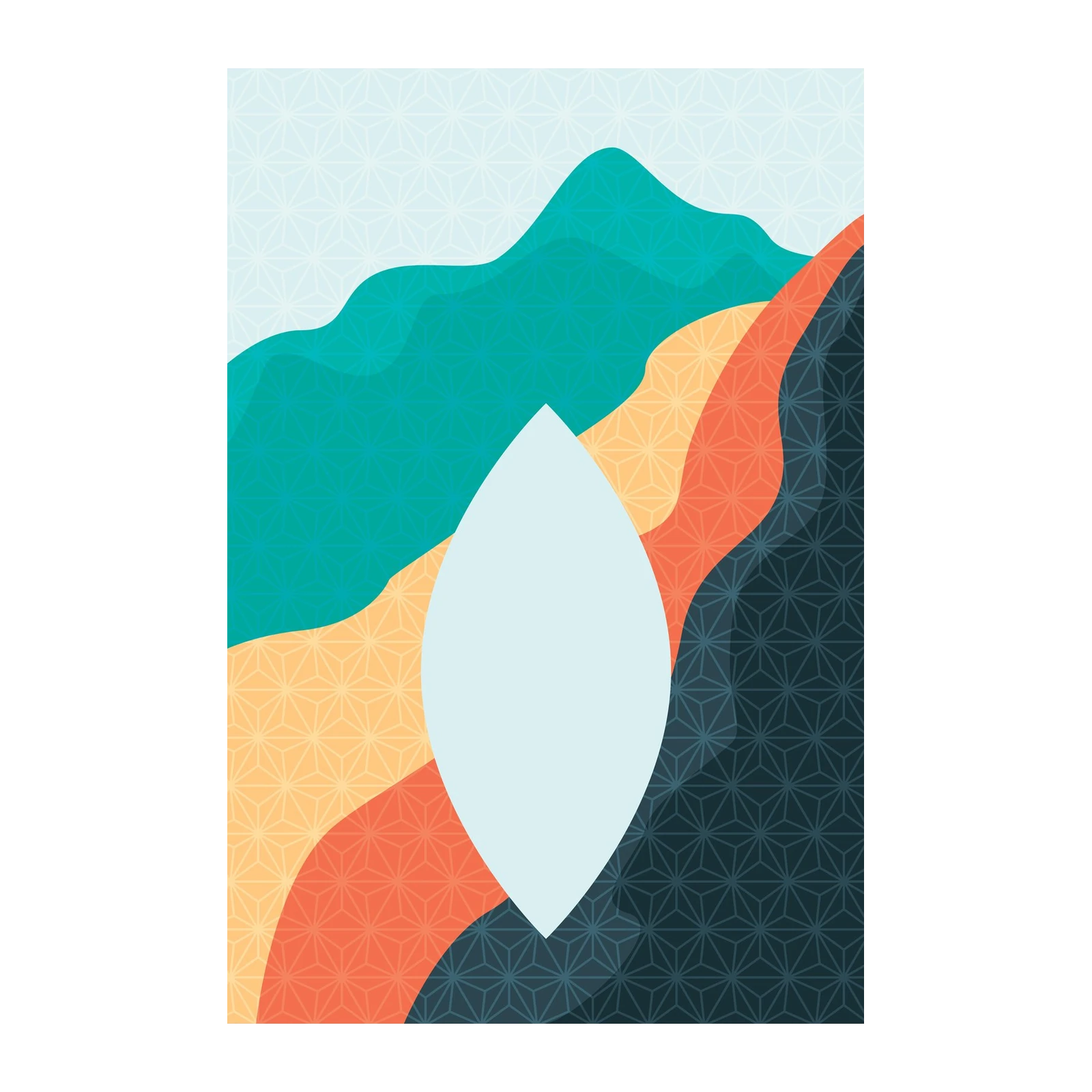 Abstract Wave Mountain Geo Wall Art