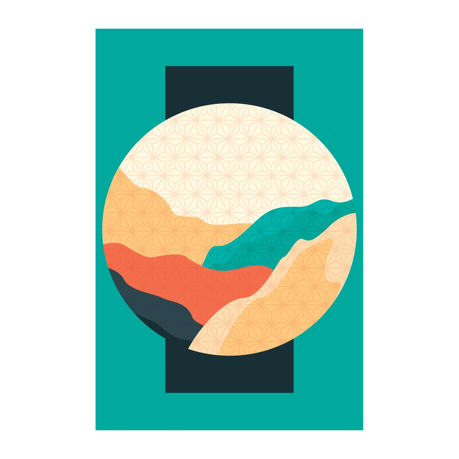Abstract Landscape Circle Wall Art - Modern Wall Art