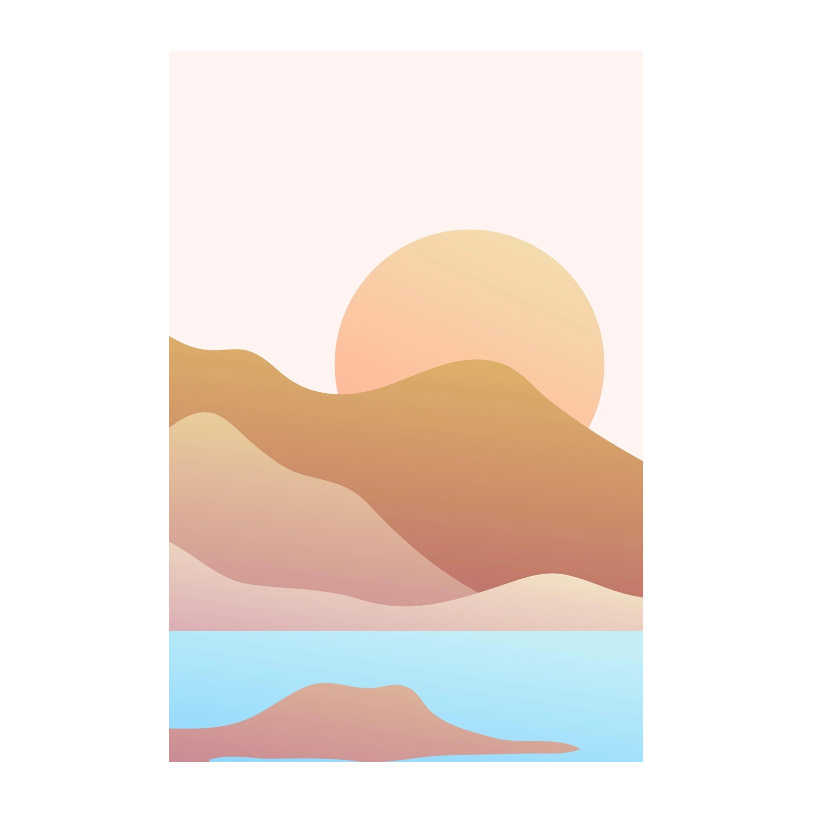 Serene Desert Landscape Sunset Wall Art