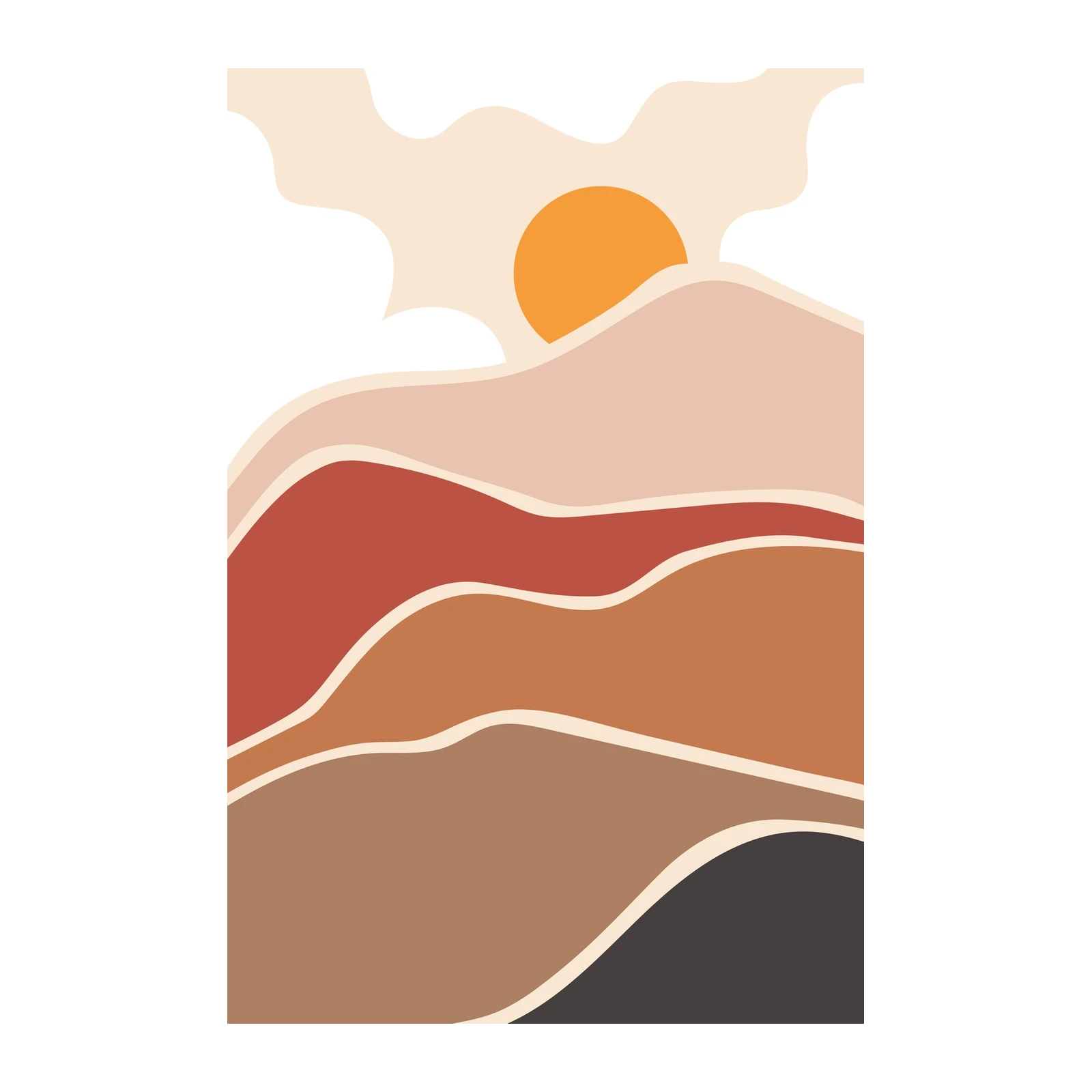 Boho Sunset Landscape Wall Art Wall Art