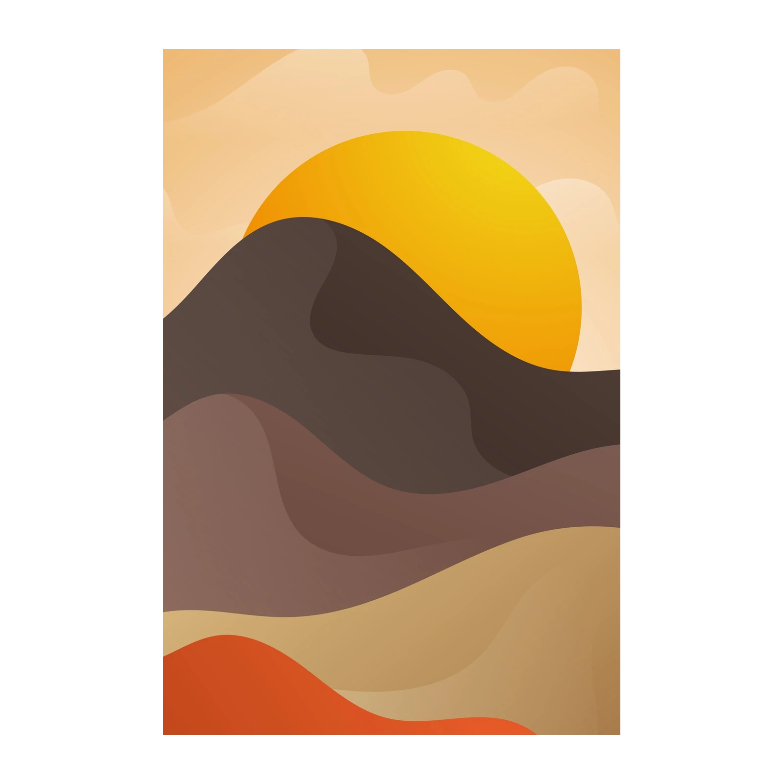 Abstract Desert Sunset Wall Art Wall Art