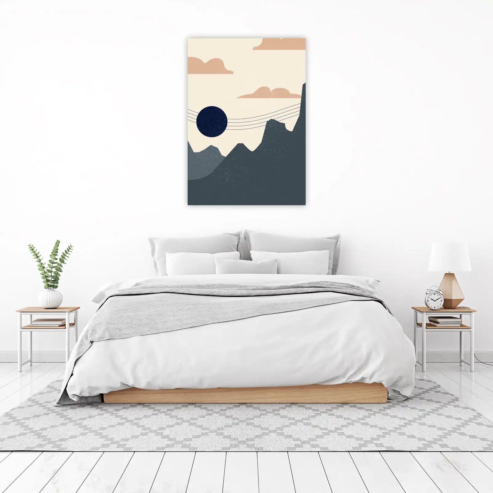 Mid-Century Mountain Sunset Wall Art