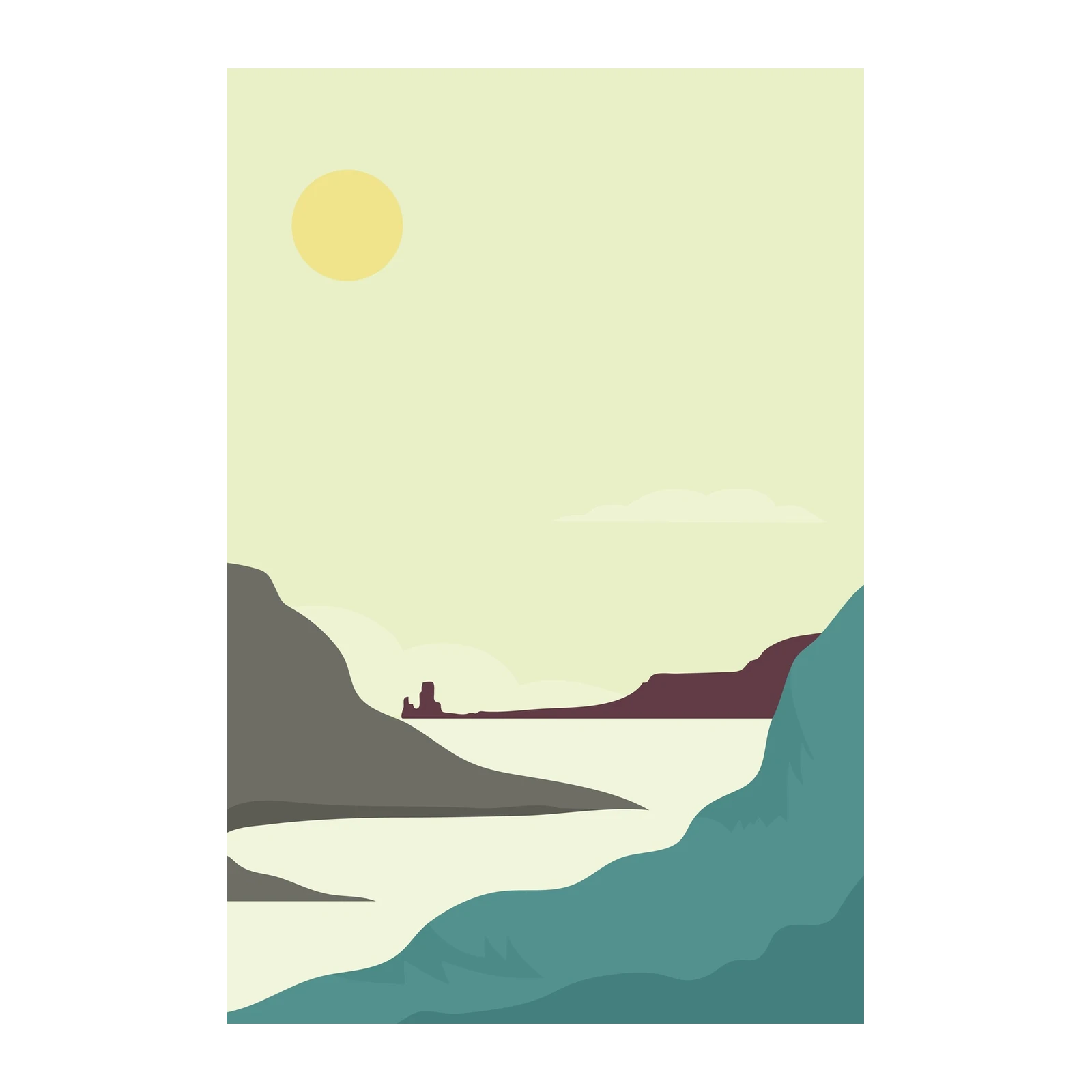 Minimalist Desert Landscape Wall Art