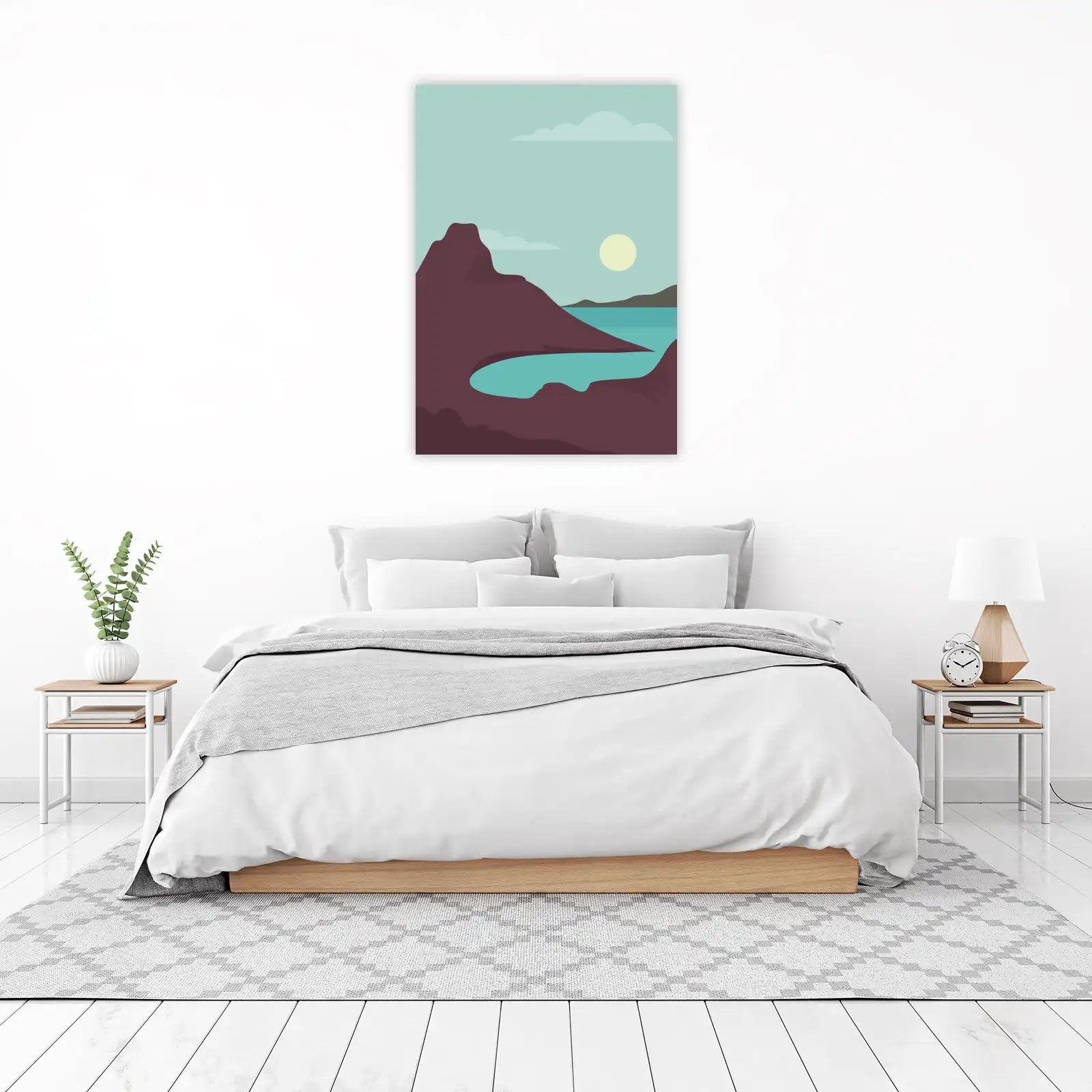 Serene Coastal Landscape Minimalist Wall Art