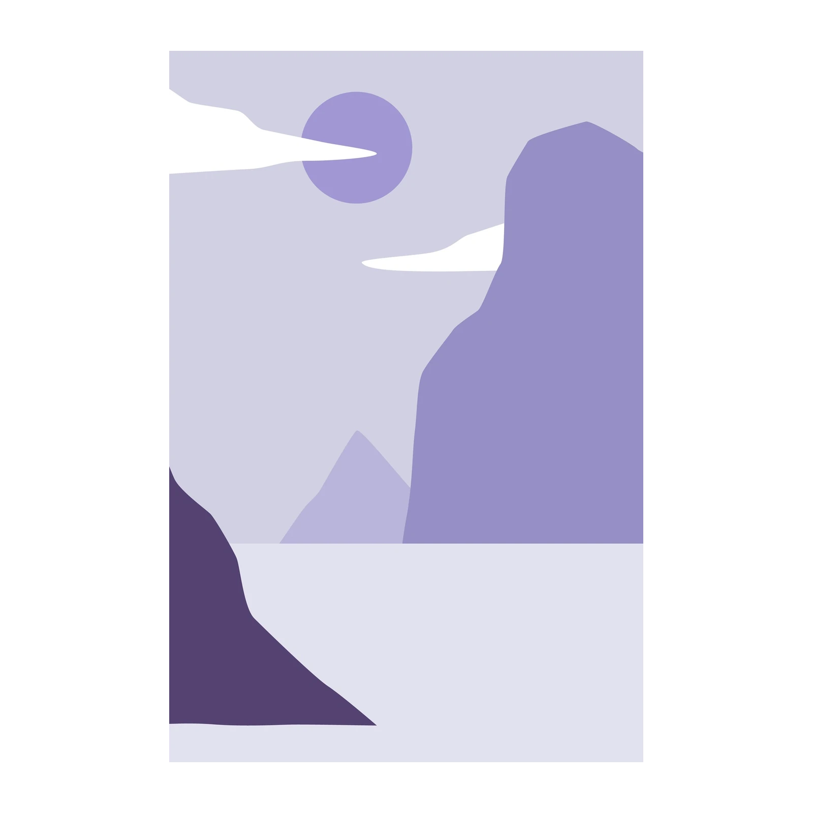 Serene Mountain Landscape Minimalist Wall Art