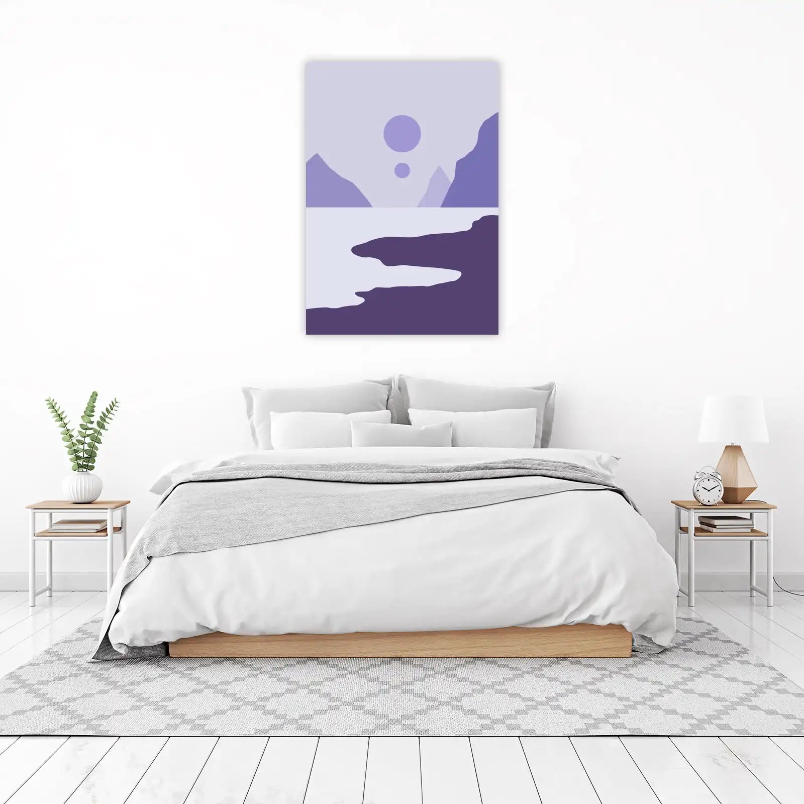 Serene Purple Landscape Wall Art