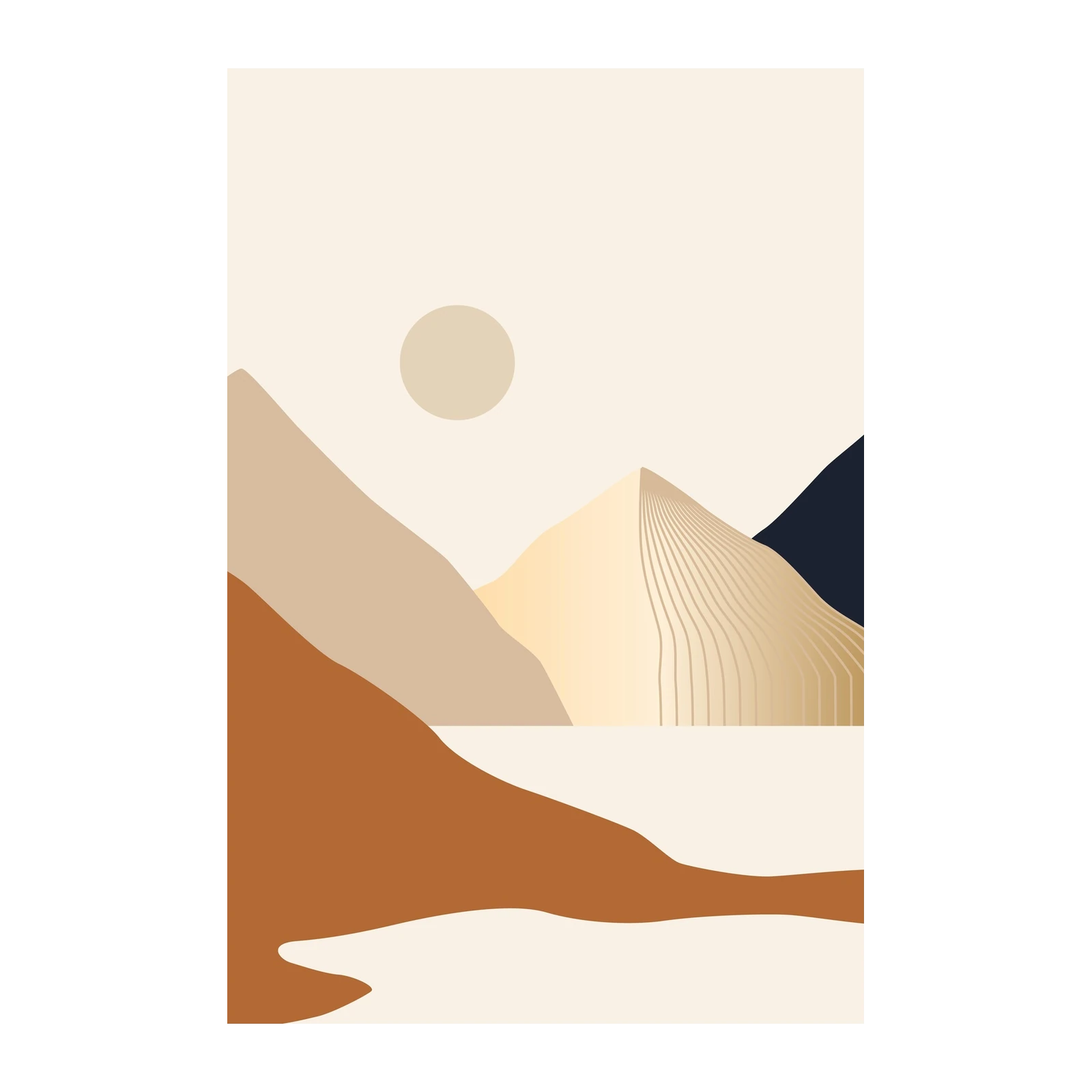 Minimalist Desert Landscape Wall Art