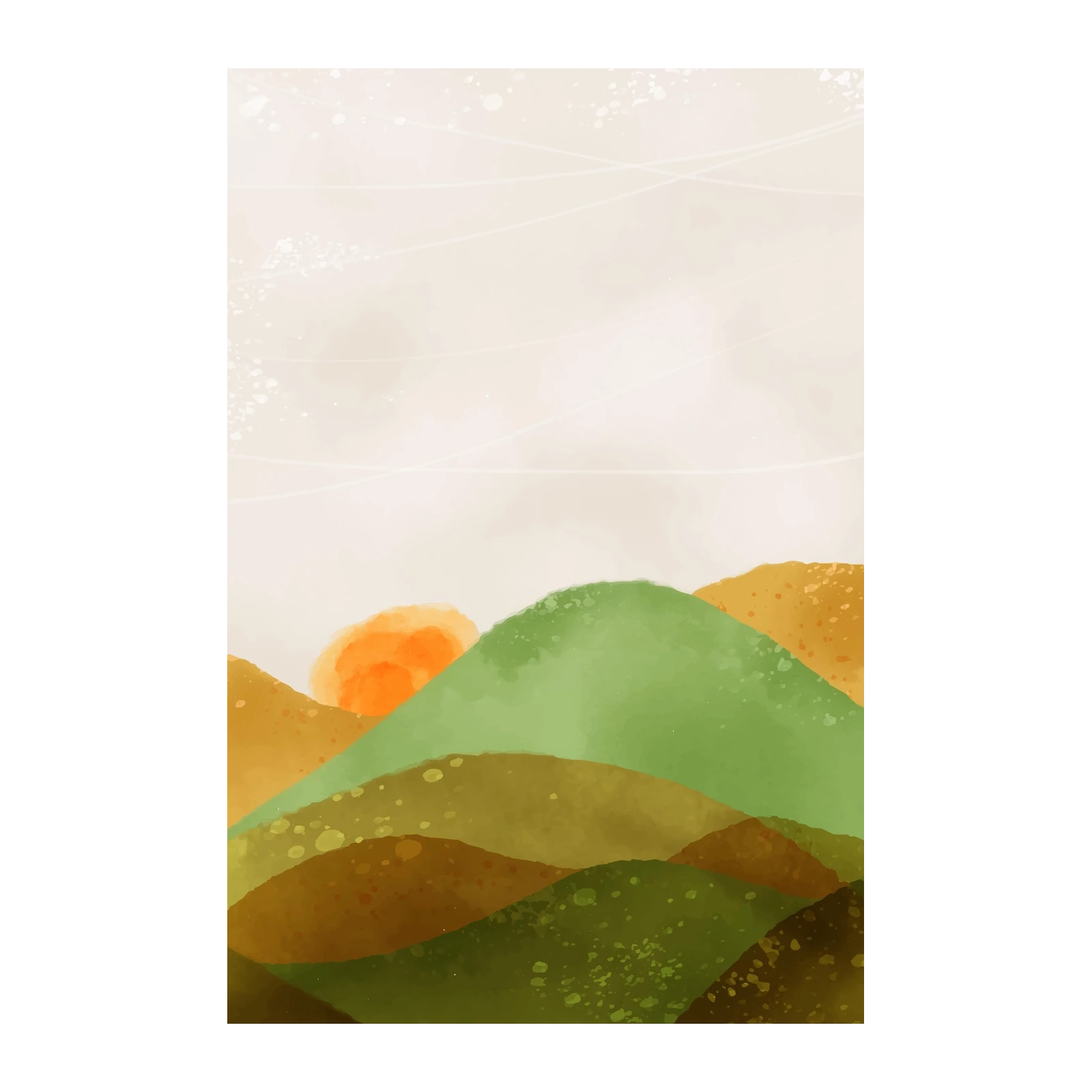 Serene Sunrise Mountain Landscape Wall Art