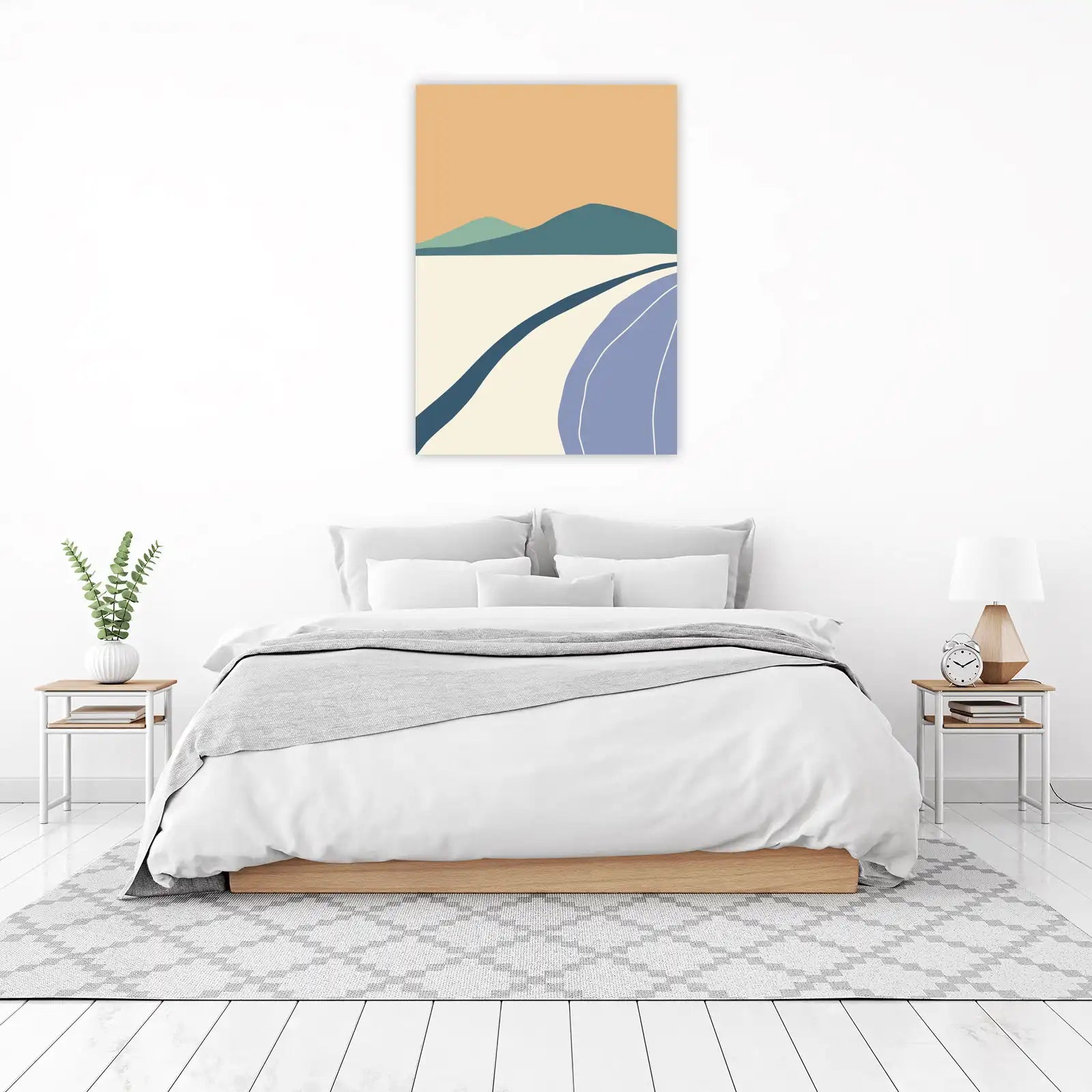 Serene Landscape Abstract Mountain Wall Art