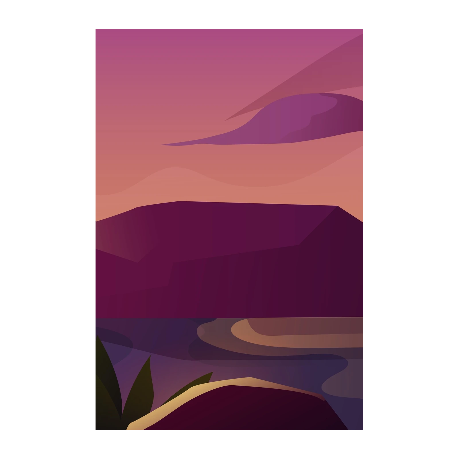 Serene Sunset Landscape Wall Art