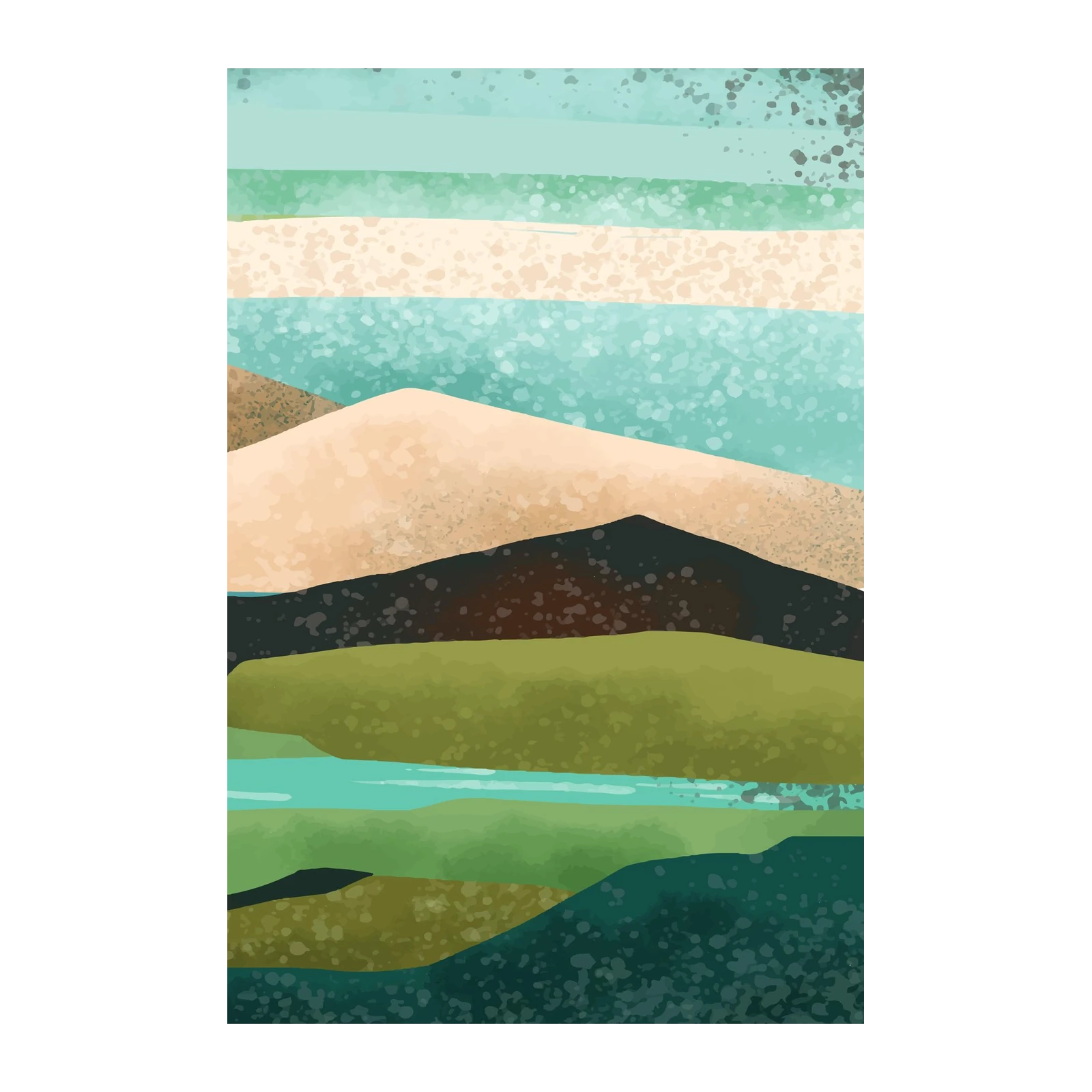 Abstract Landscape Gradient Layers Wall Art
