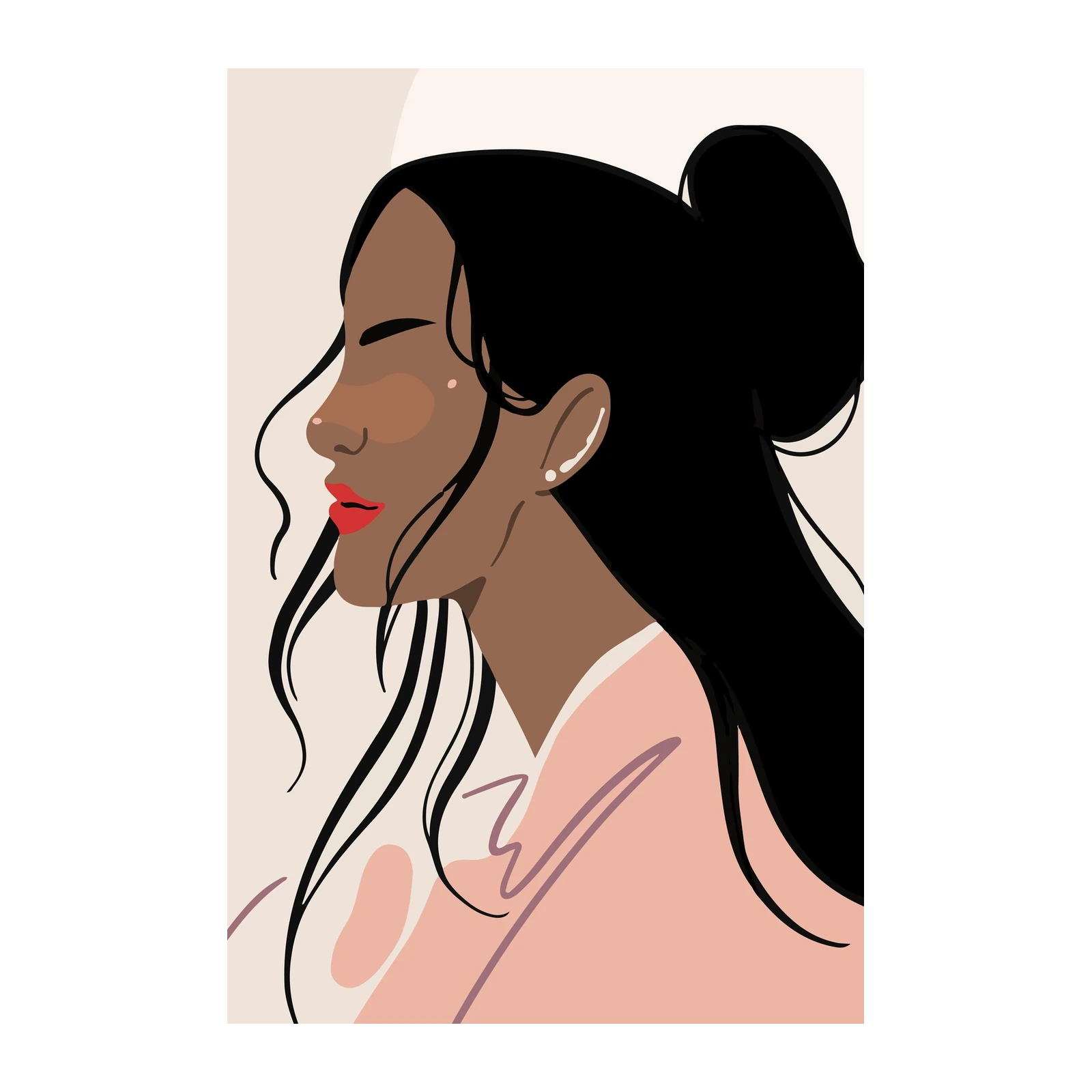 Elegant Woman Portrait Wall Art | Modern Wall Art
