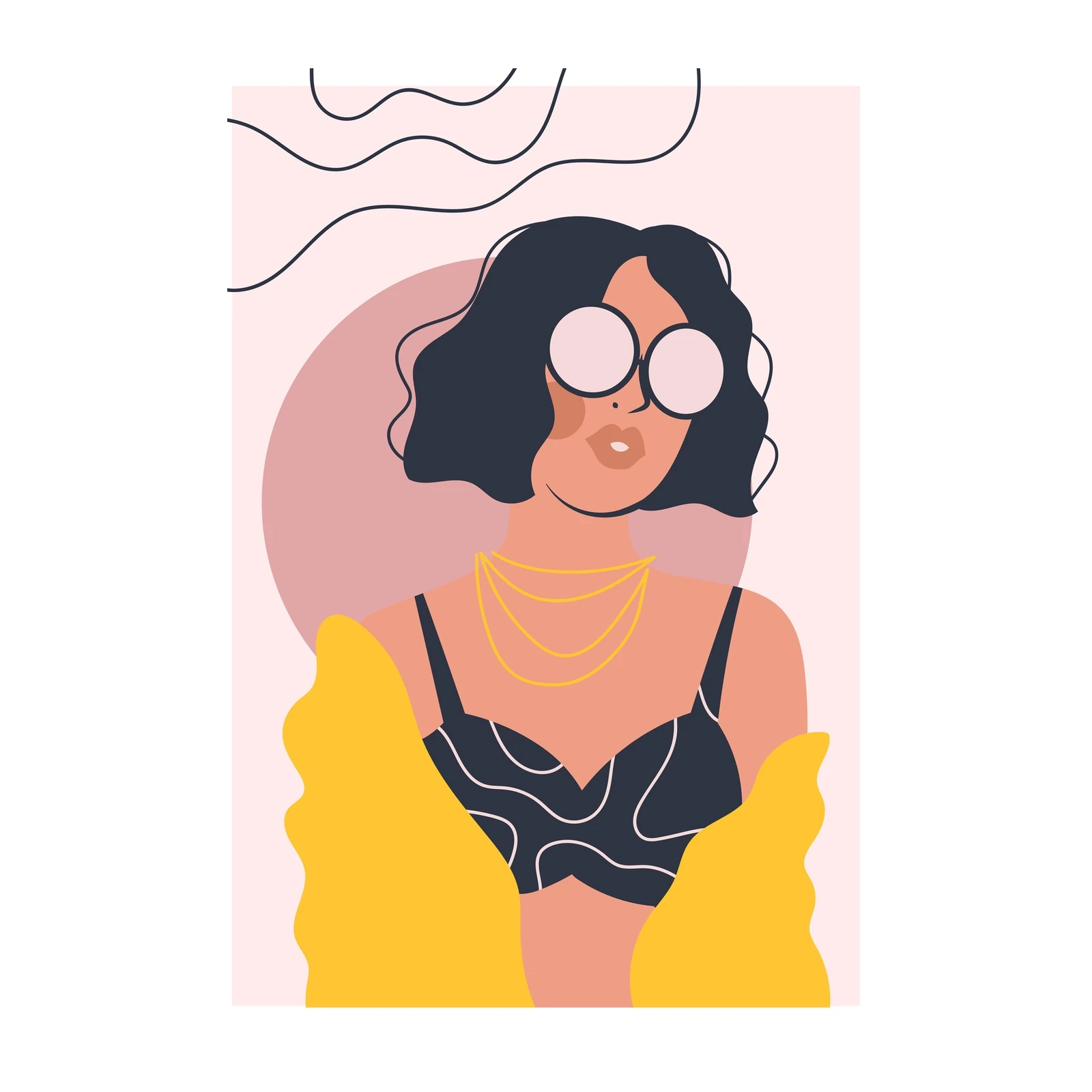 Chic Woman Portrait Minimalist Wall Art