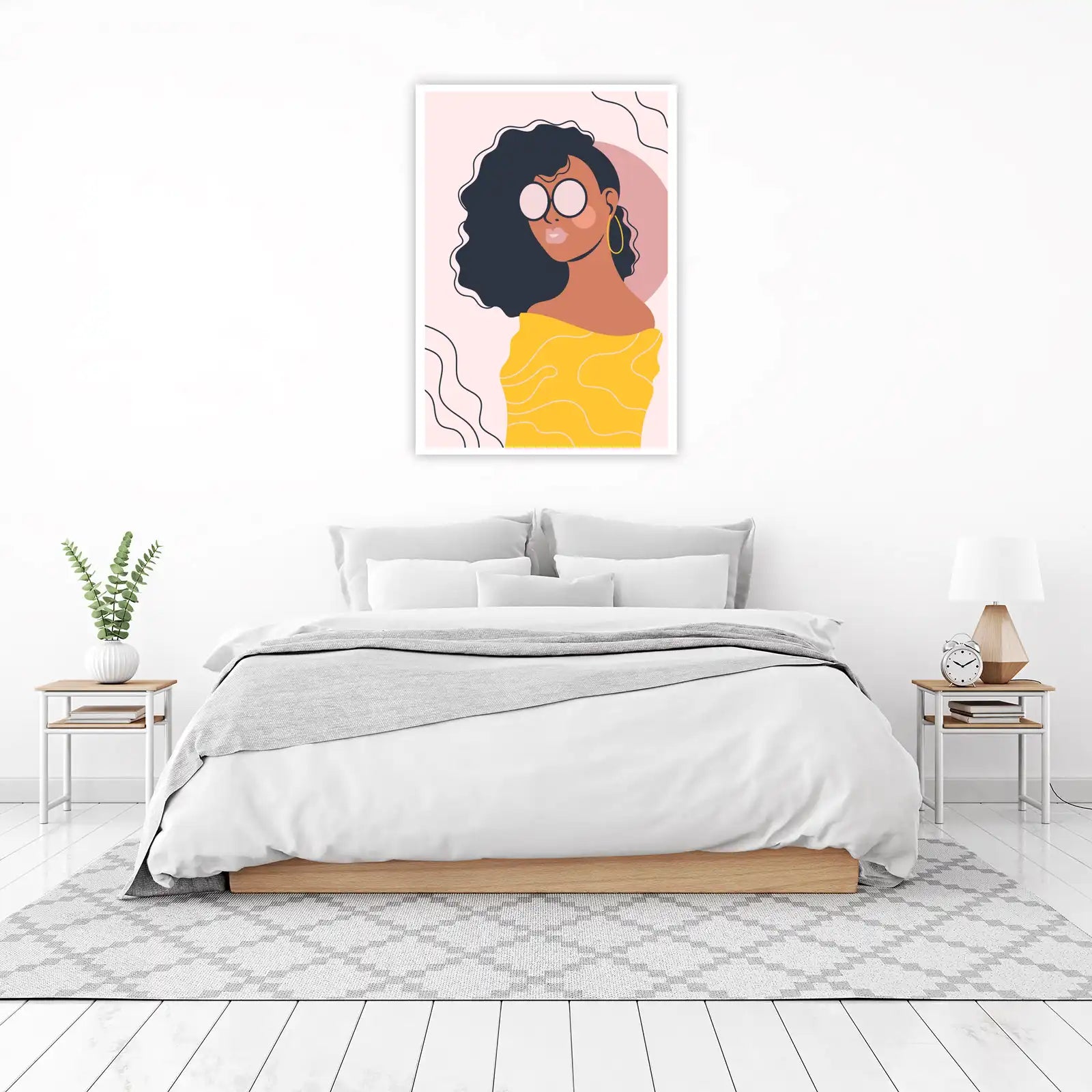 Vibrant Woman Portrait Abstract Wall Art