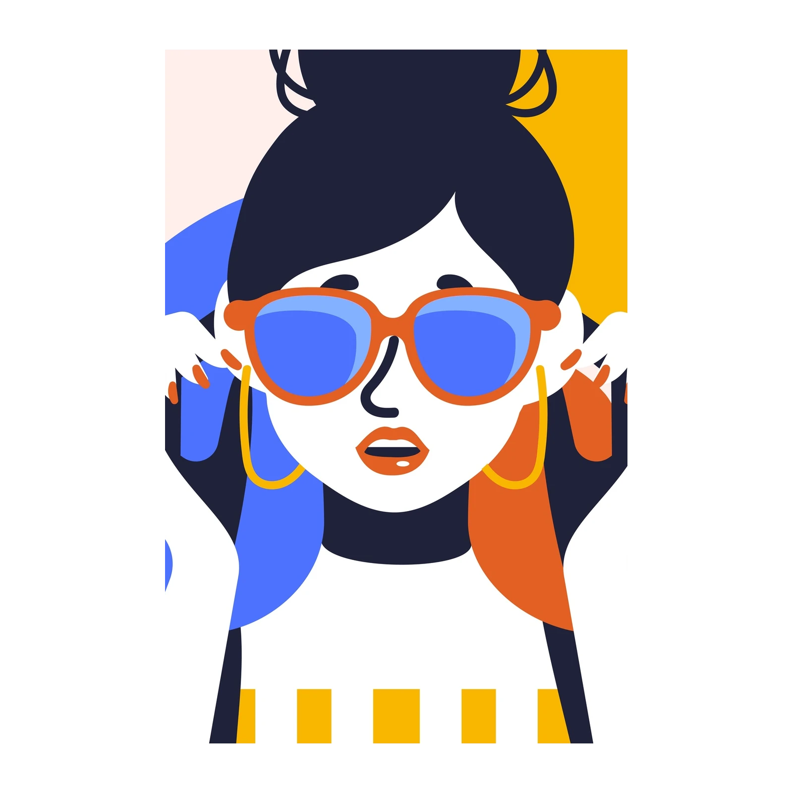 Vibrant Pop Art Woman Sunglasses Wall Art