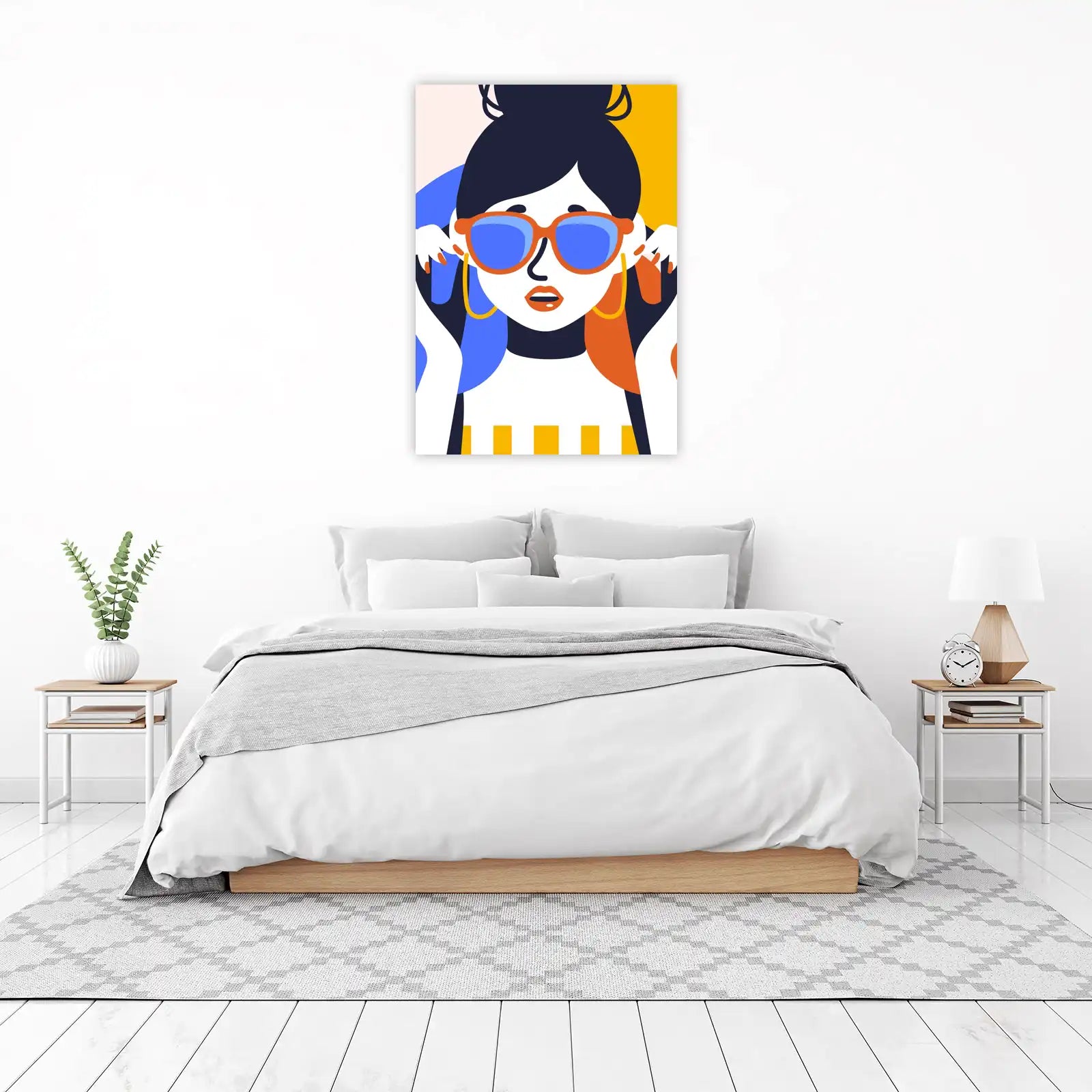 Vibrant Pop Art Woman Sunglasses Wall Art