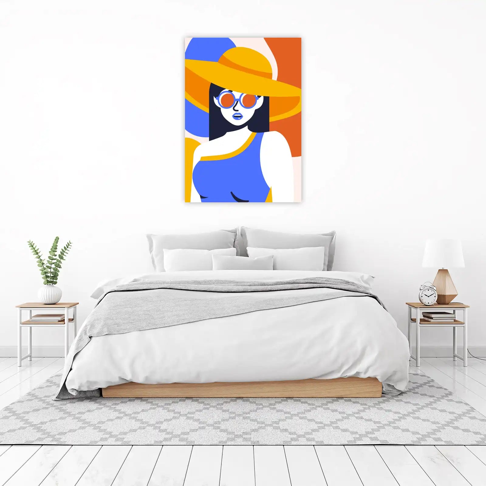 Vibrant Summer Beach Woman Wall Art