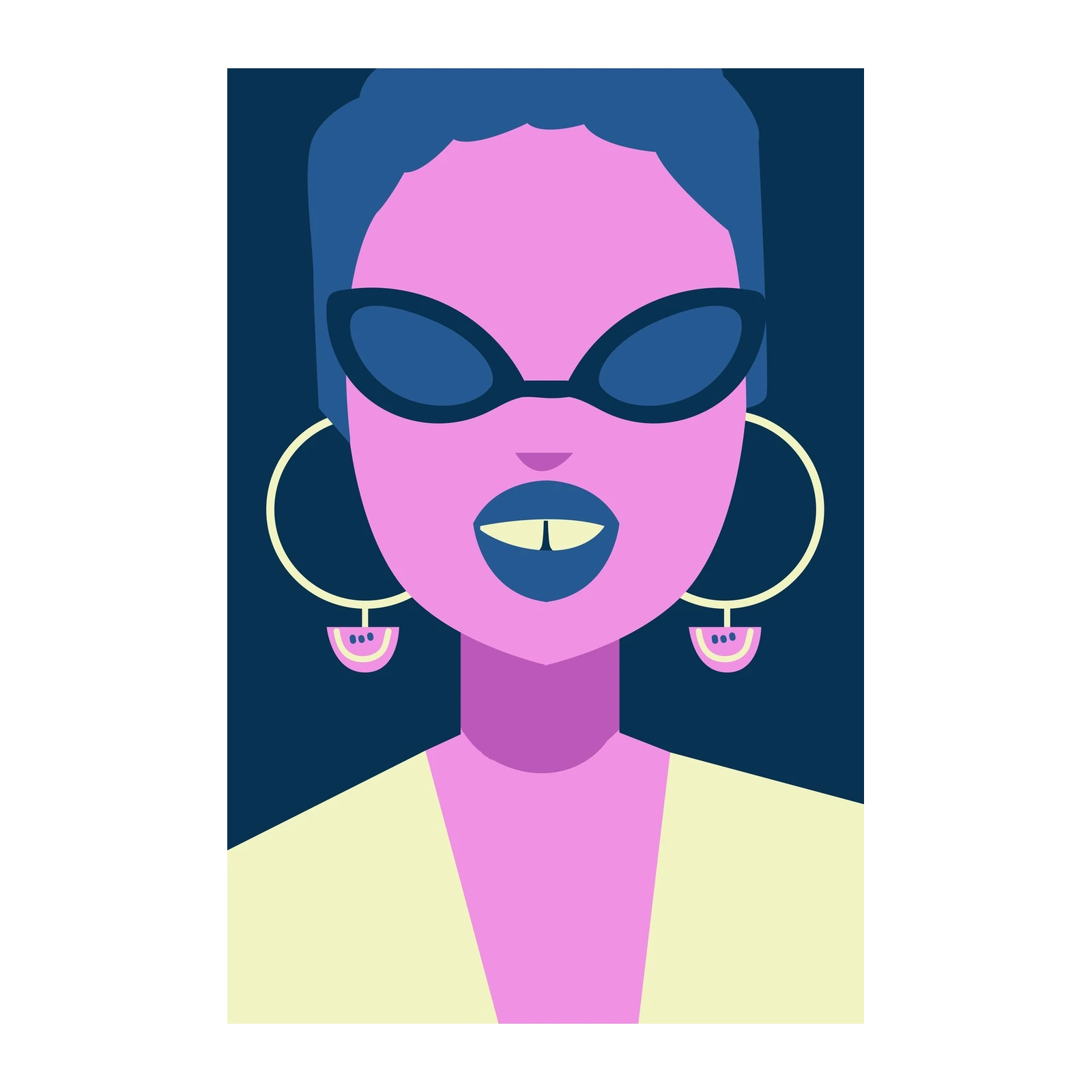 Bold Pop Art Woman Sunglasses Wall Art