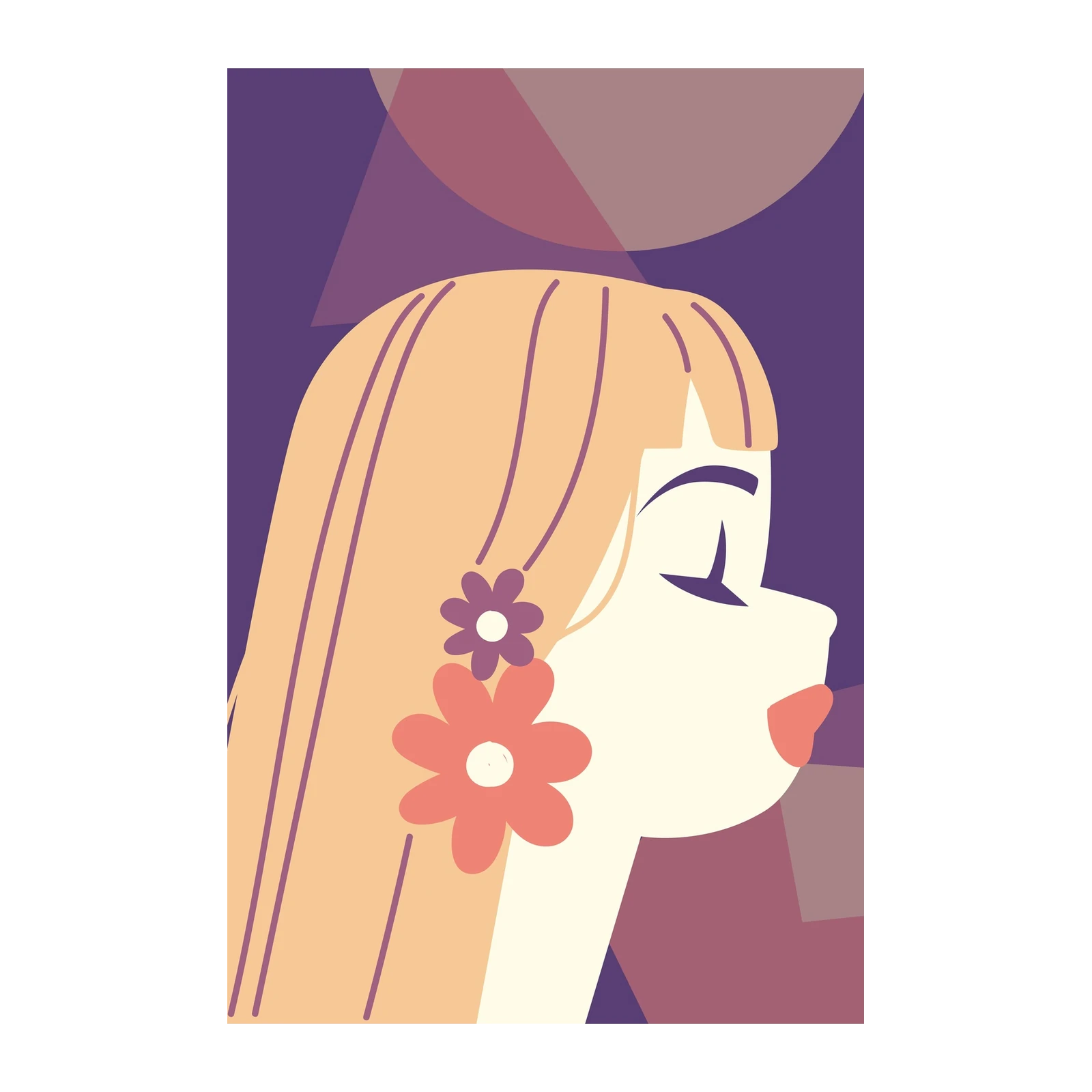 Retro Bloom Portrait Wall Art