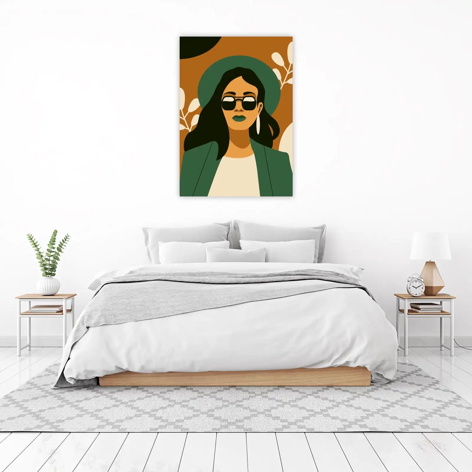 Boho Chic Woman Sunglasses Hat Wall Art