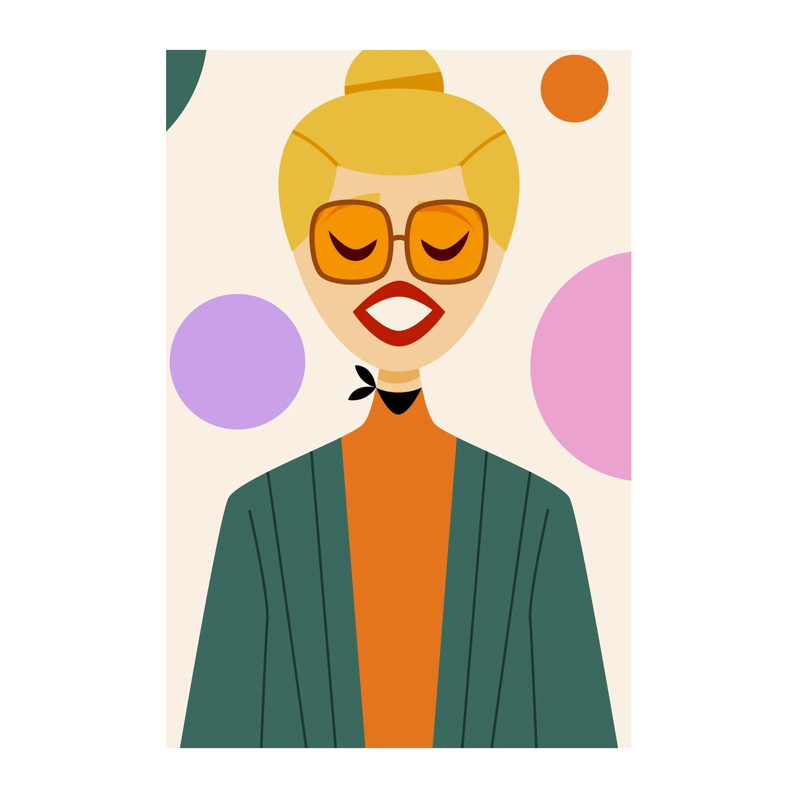 Chic Woman Portrait Mid-Century Modern Wall Art