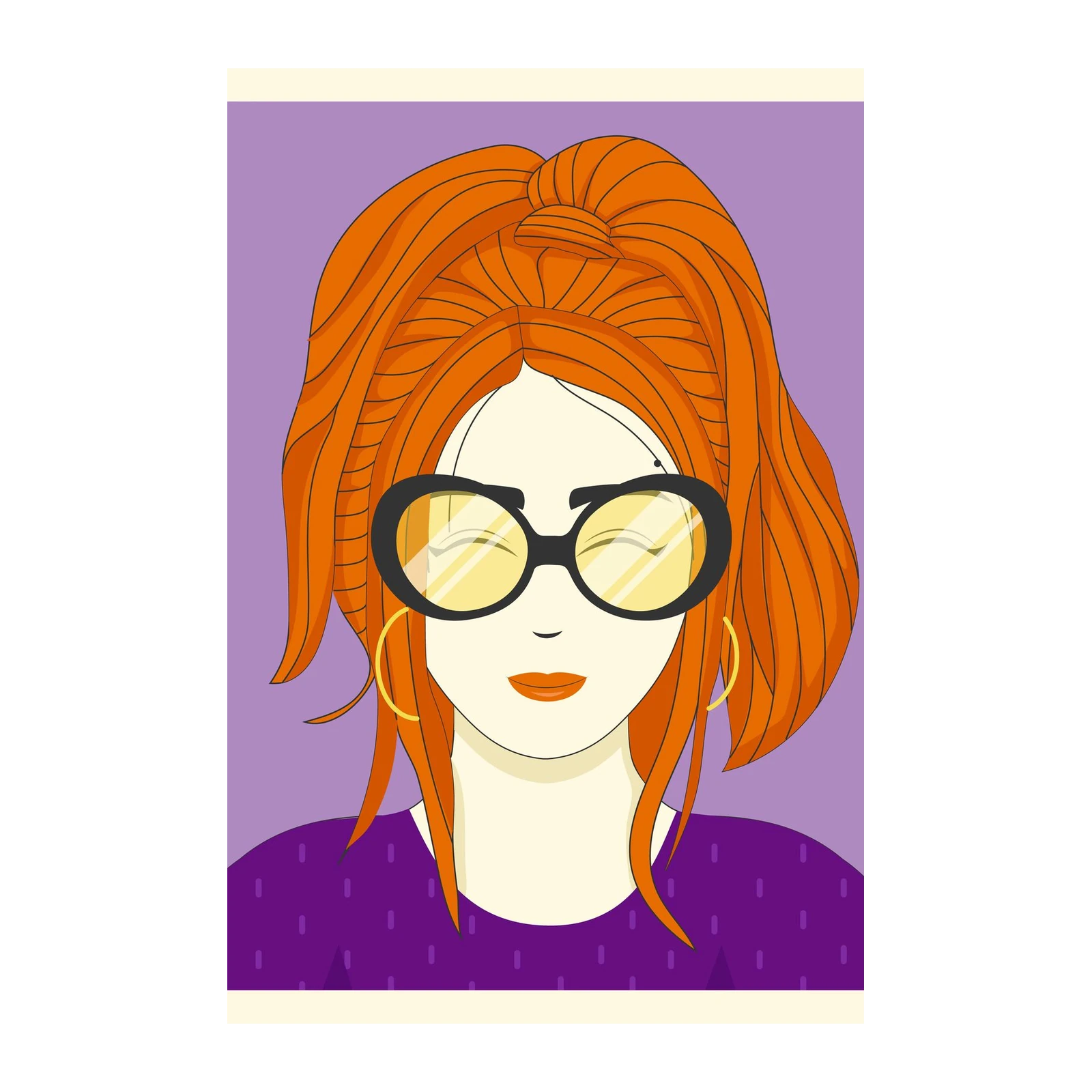 Chic Woman with Glasses Wall Art