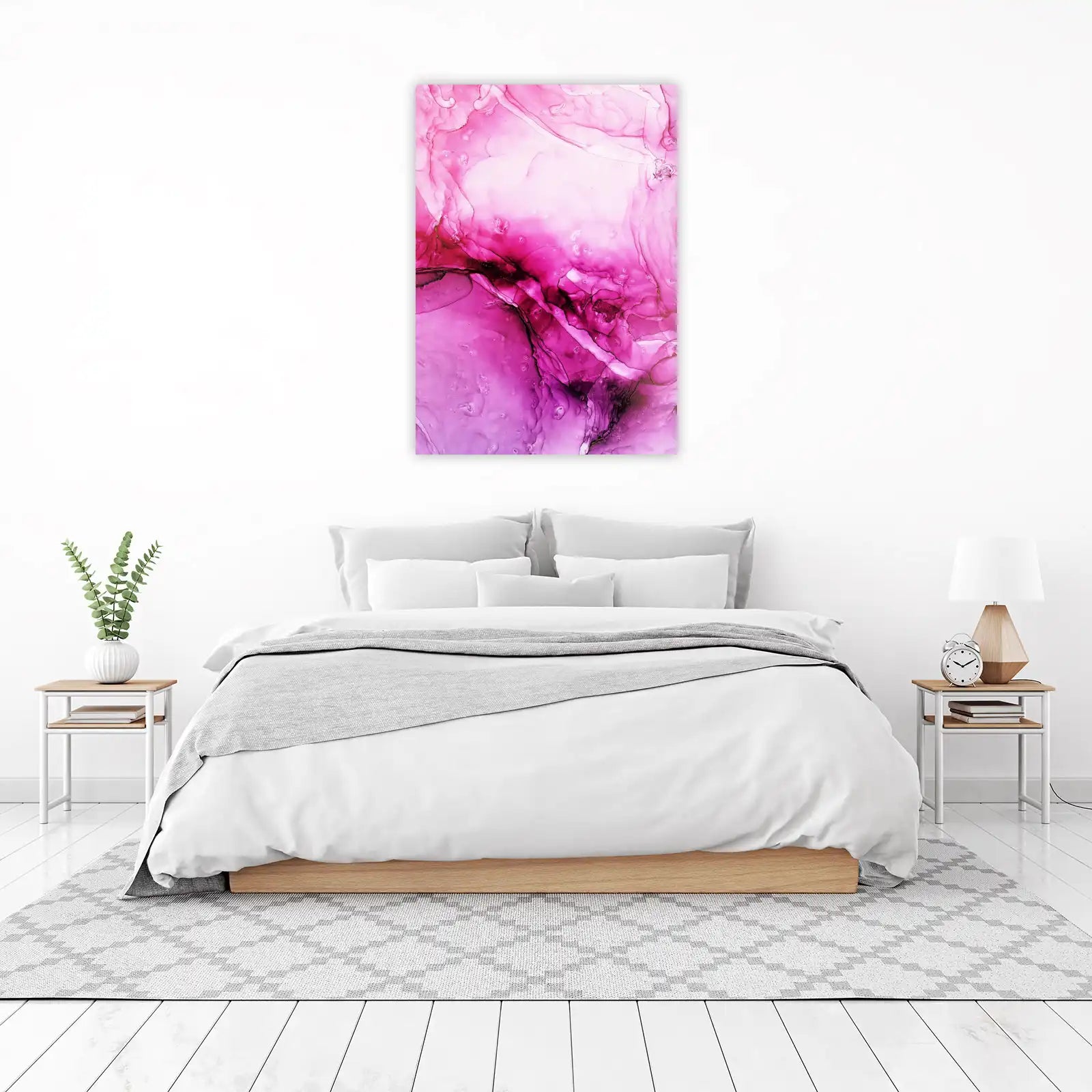Abstract Pink Swirls Modern Art Wall Art