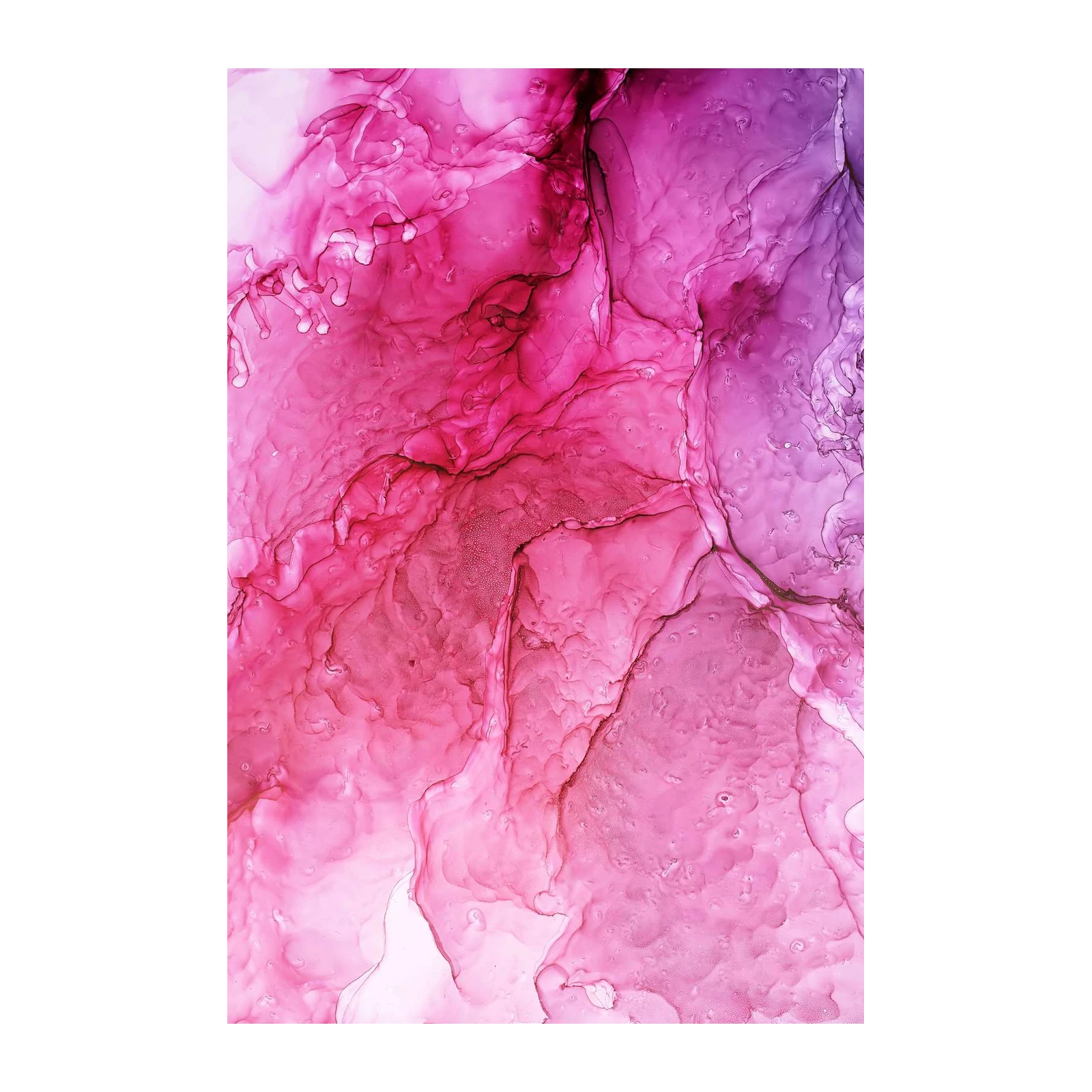 Vibrant Pink Abstract Fluid Art Wall Art