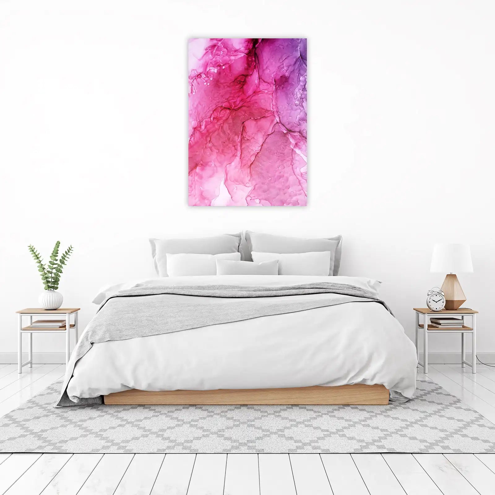 Vibrant Pink Abstract Fluid Art Wall Art