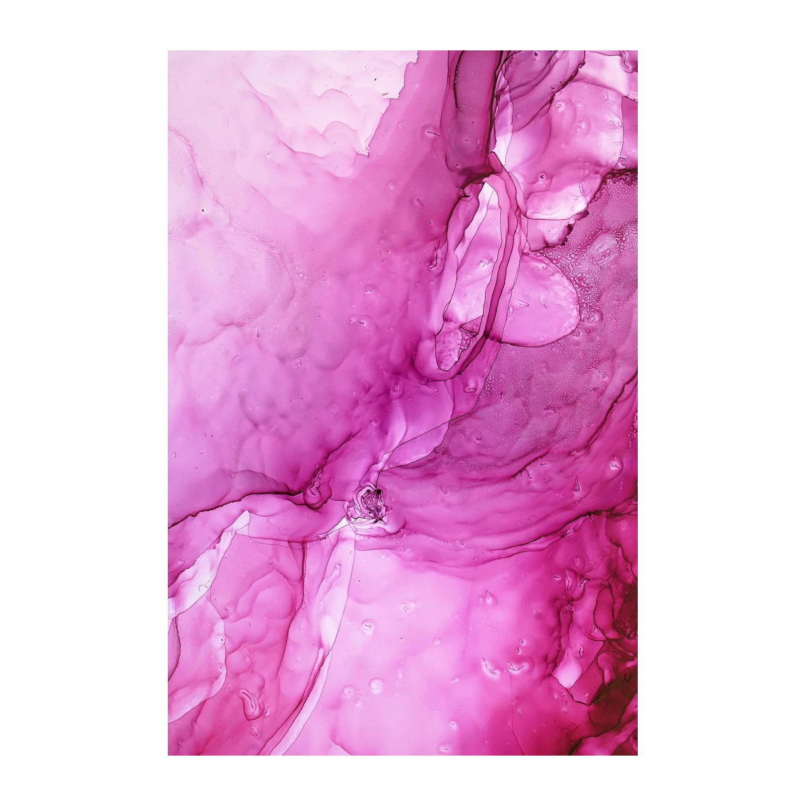 Vibrant Pink Abstract Fluid Art Wall Art