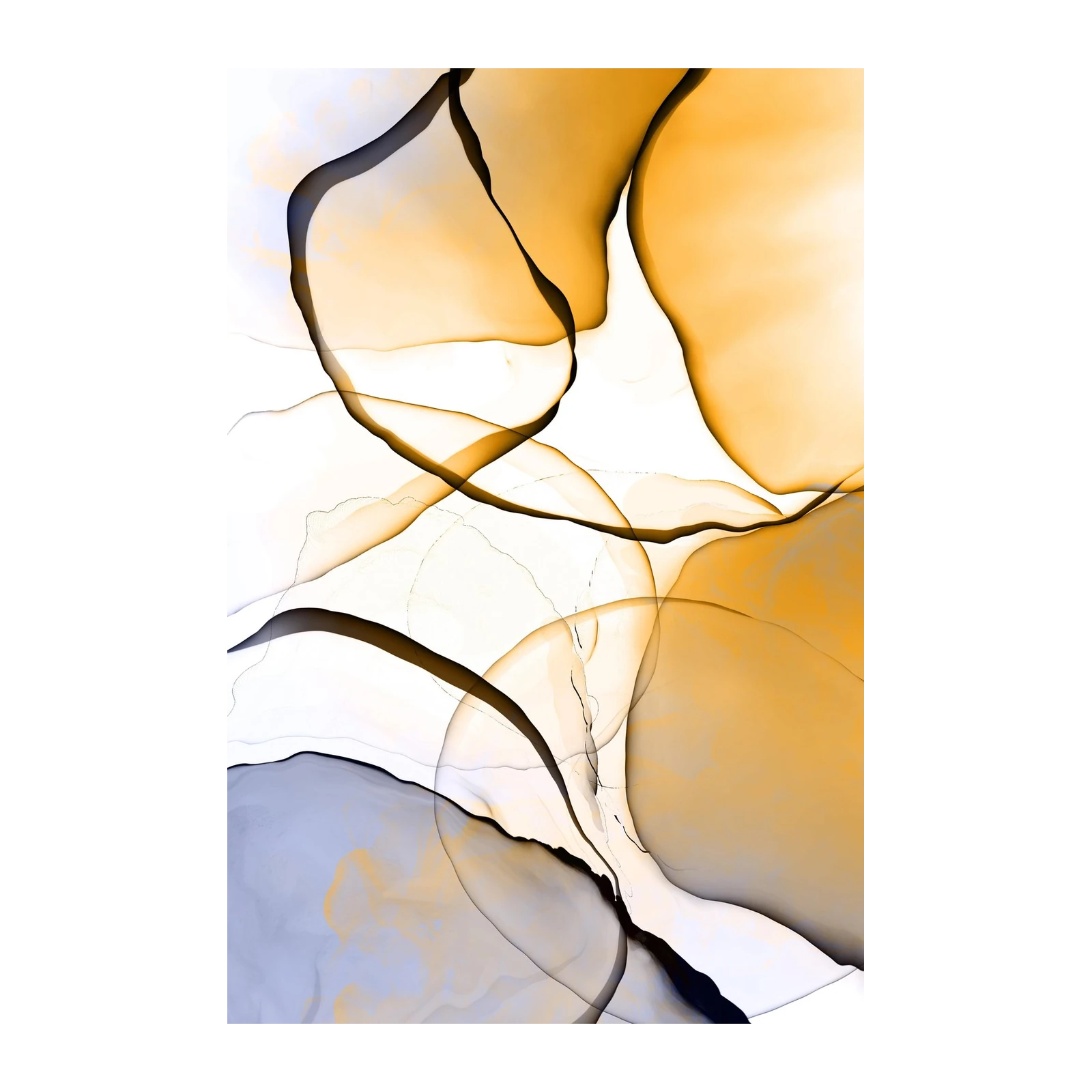 Abstract Amber Swirls Wall Art