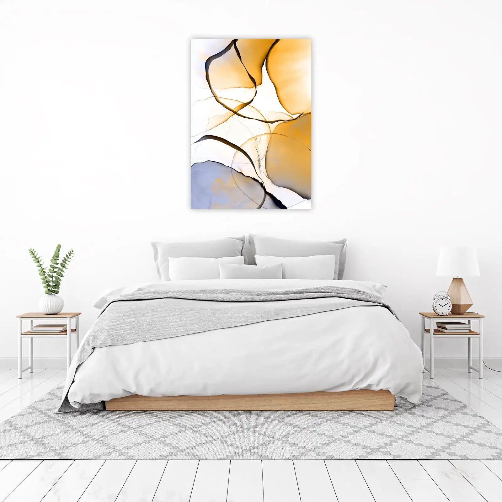 Abstract Amber Swirls Wall Art