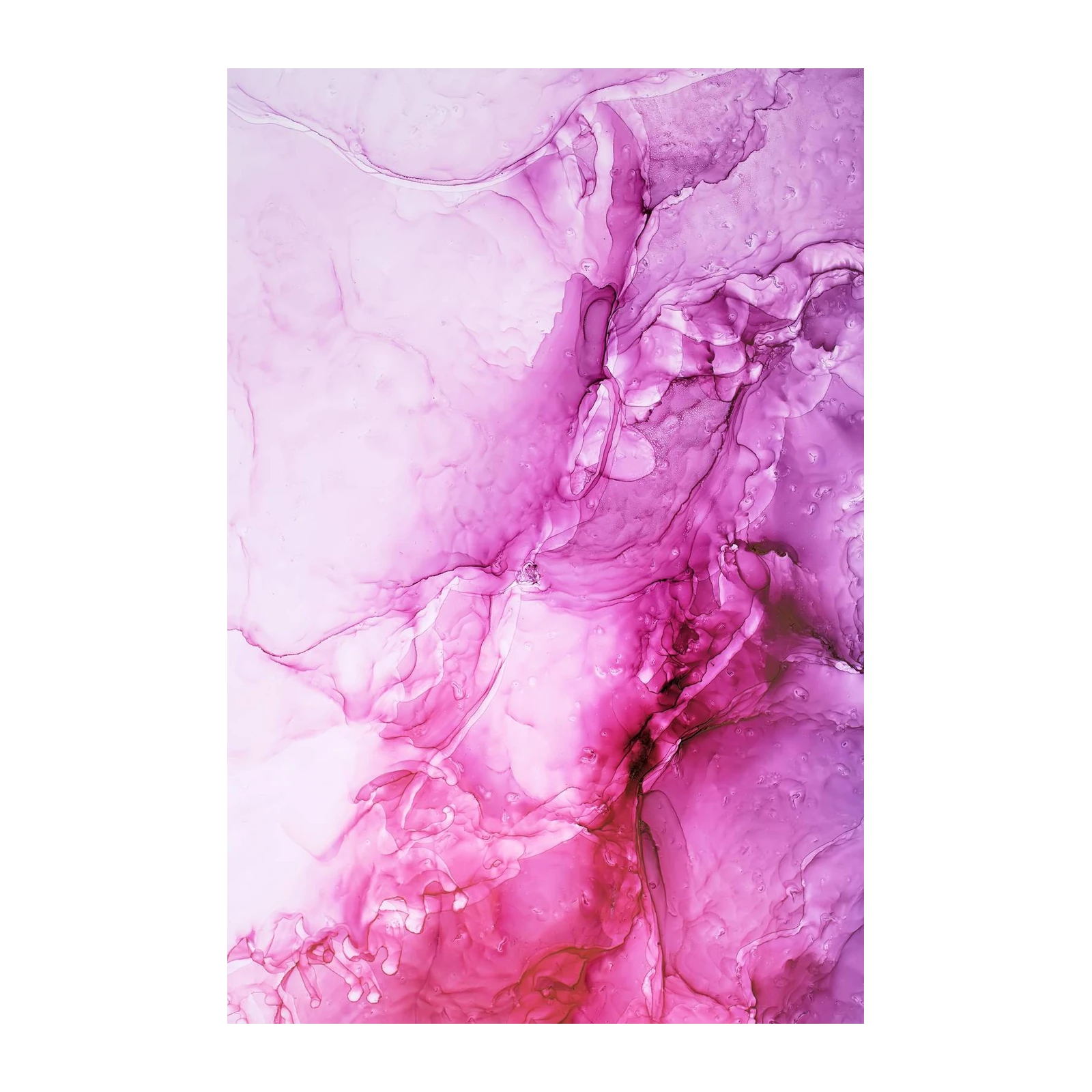 Vibrant Pink Abstract Fluid Art Wall Art