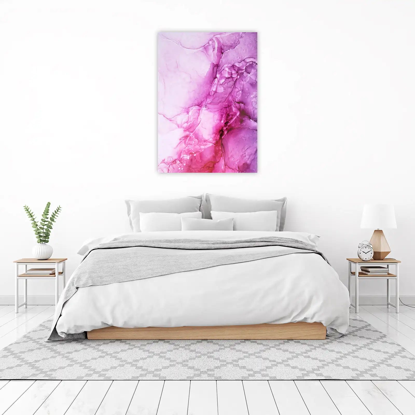 Vibrant Pink Abstract Fluid Art Wall Art