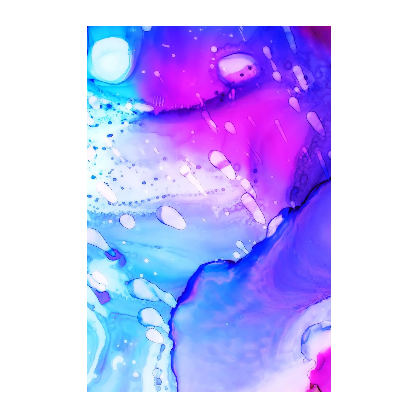 Vibrant Fluid Art Teal Pink Purple Wall Art