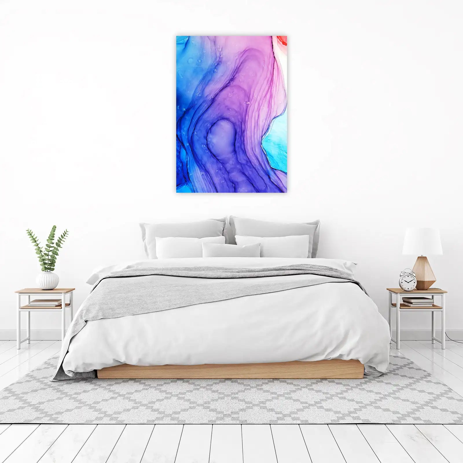 Oceanic Flow Abstract Blue & Purple Wall Art