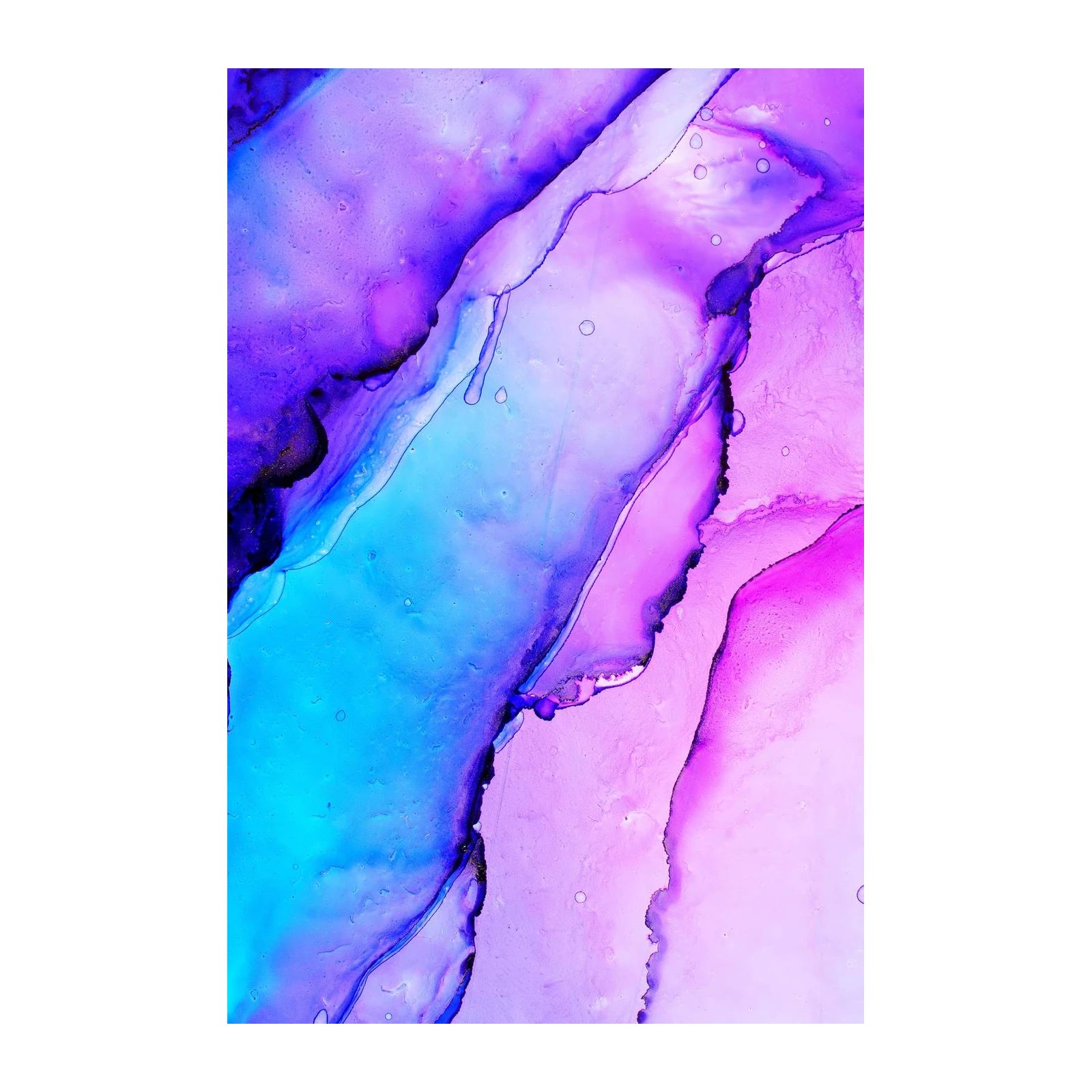 Abstract Amethyst & Cyan Flow Wall Art