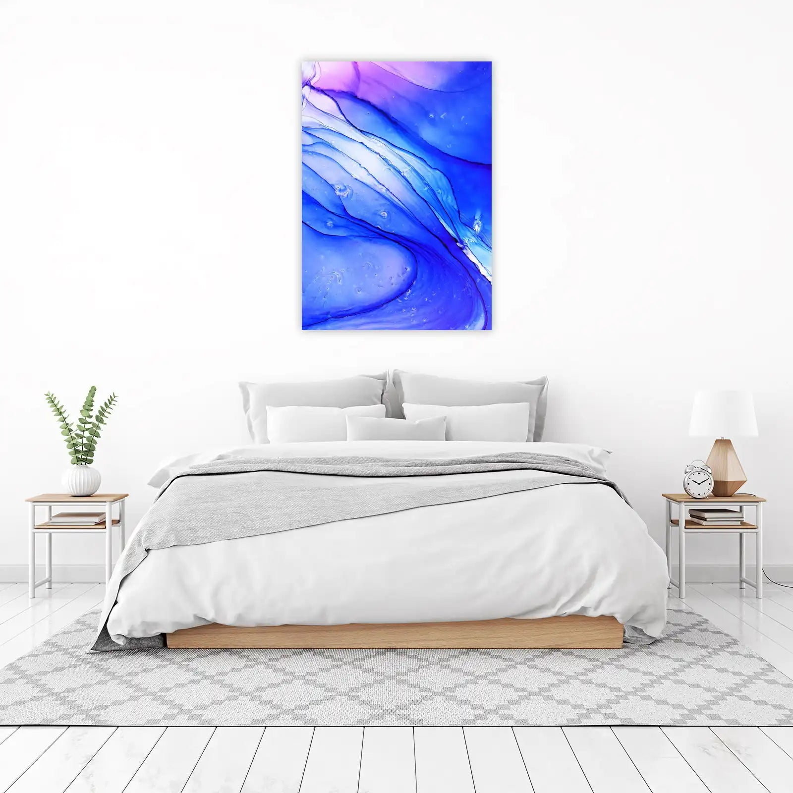 Abstract Blue Swirls & Purple Flow Wall Art