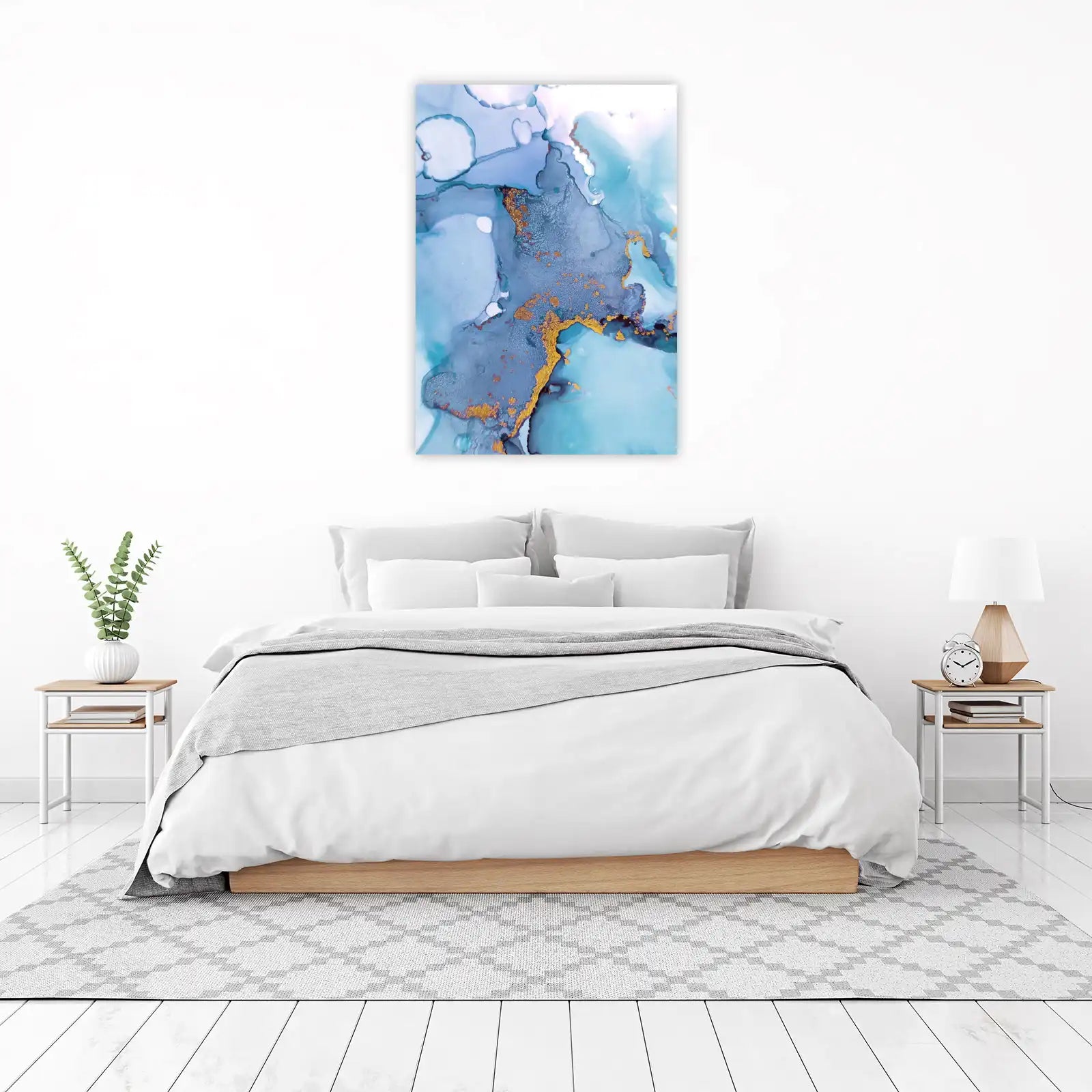 Serene Ocean Gold Abstract Art Wall Art