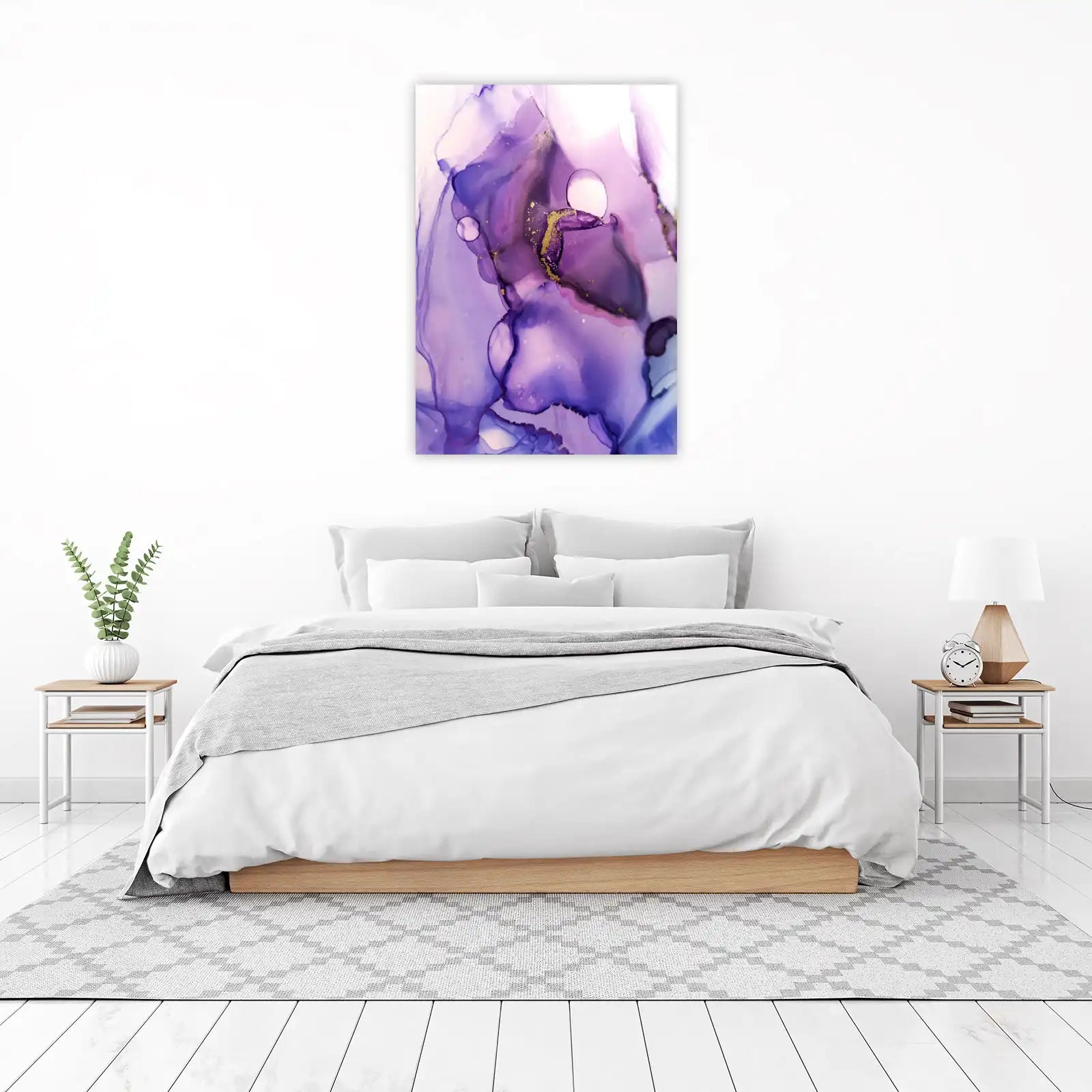 Purple Gold Abstract Fluid Art Wall Art