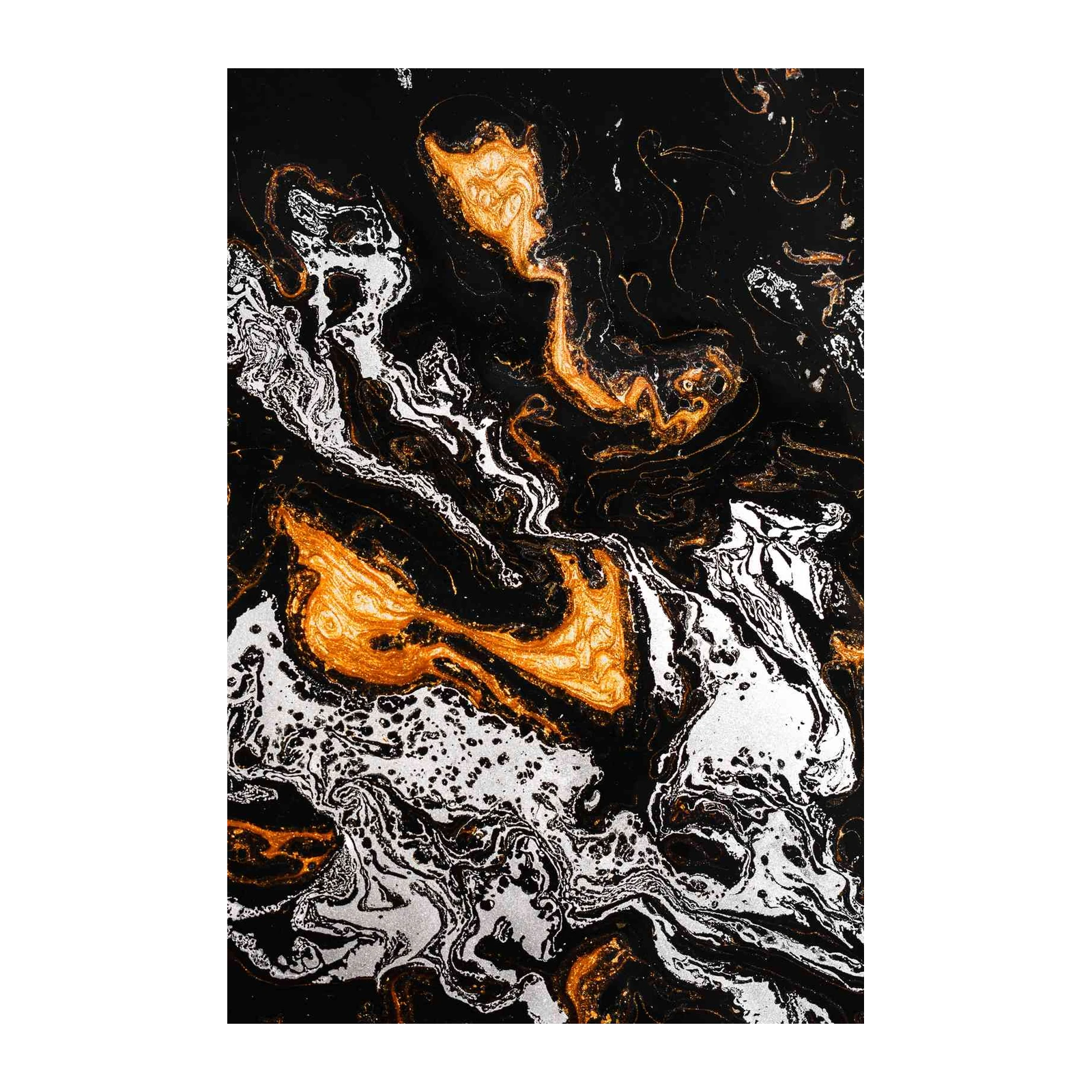 Abstract Gold & Black Swirls Wall Art
