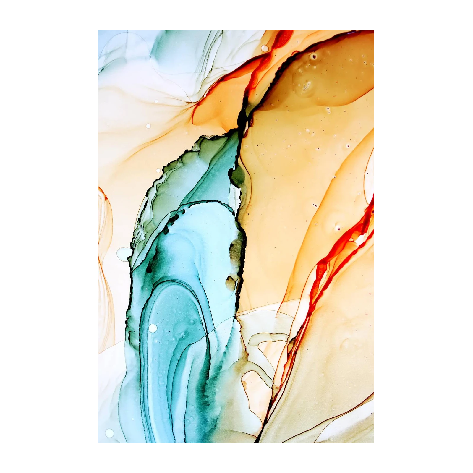 Abstract Teal & Orange Flow Wall Art