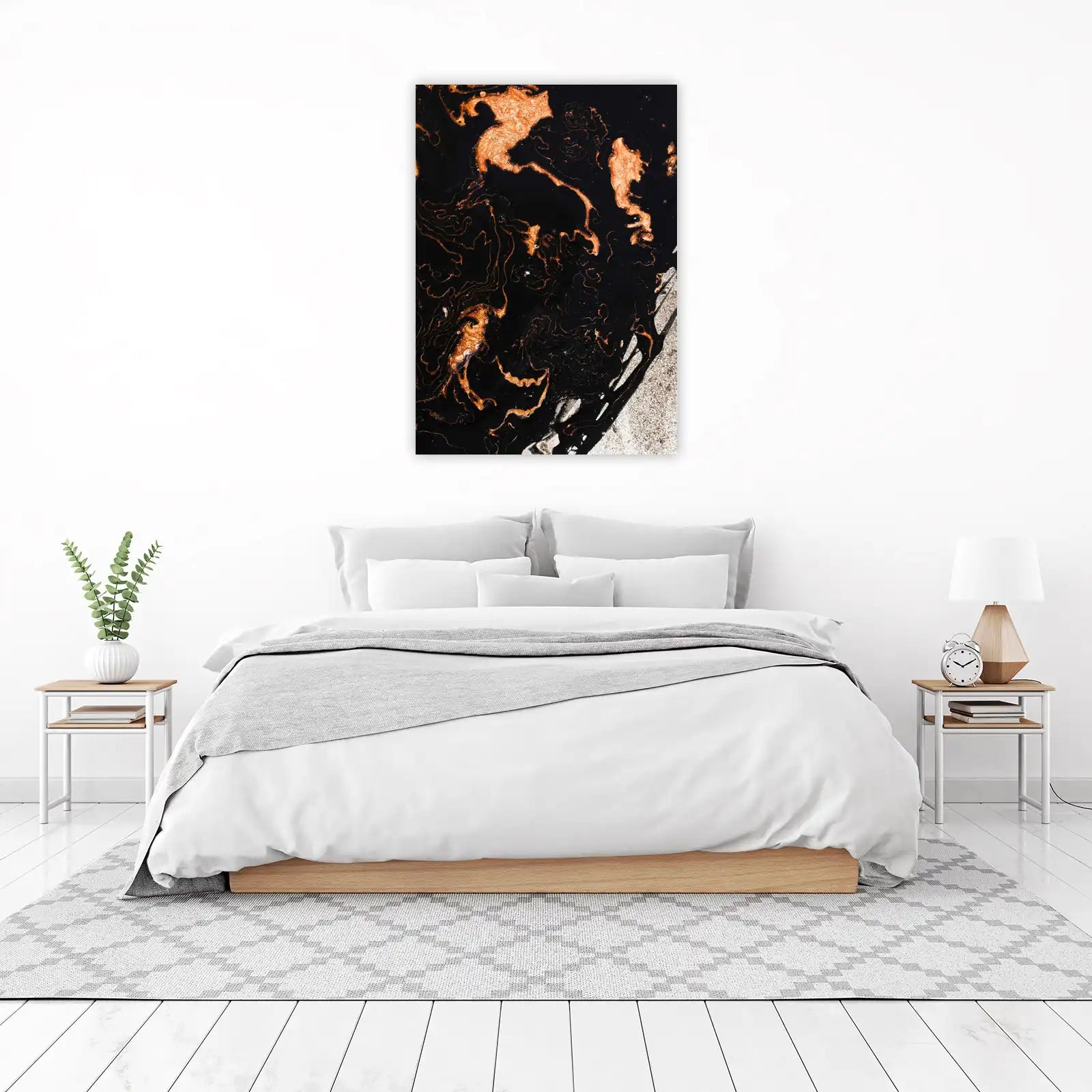 Abstract Black & Copper Fluid Art Wall Art