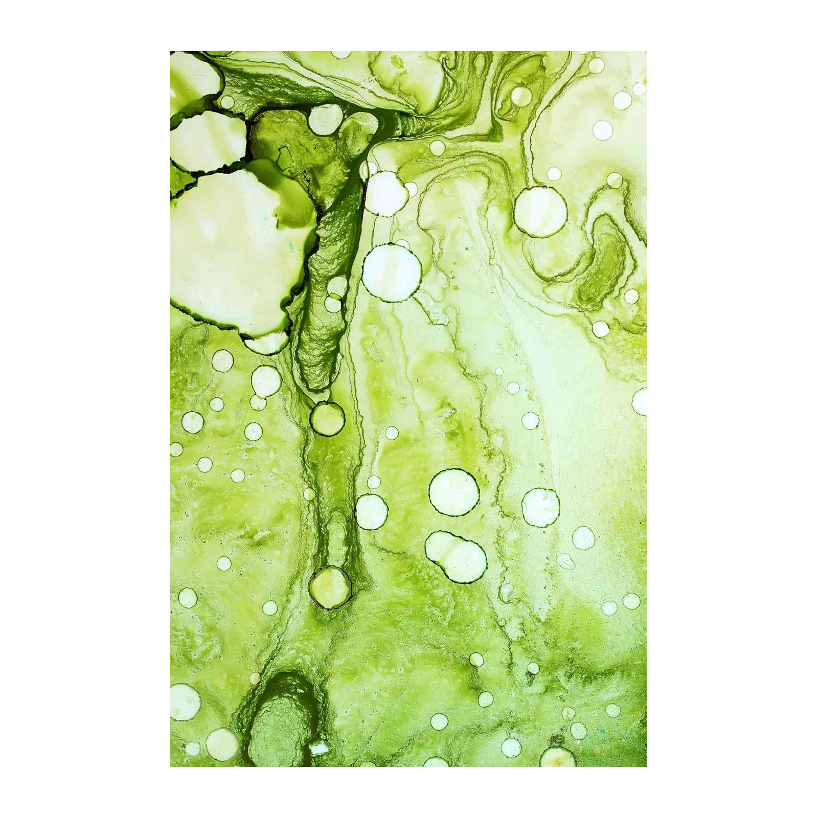 Ethereal Green Abstract Bubbles Wall Art