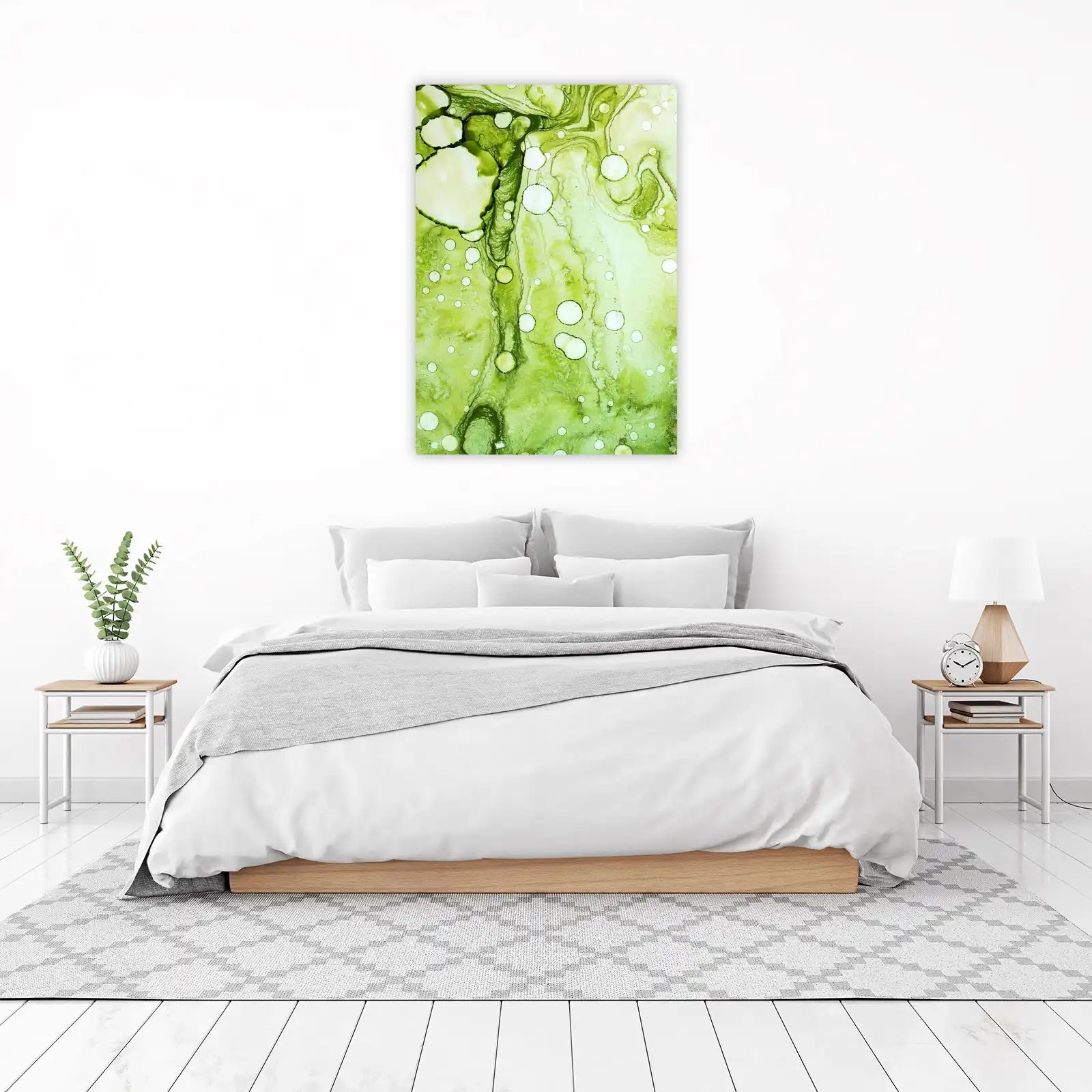 Ethereal Green Abstract Bubbles Wall Art