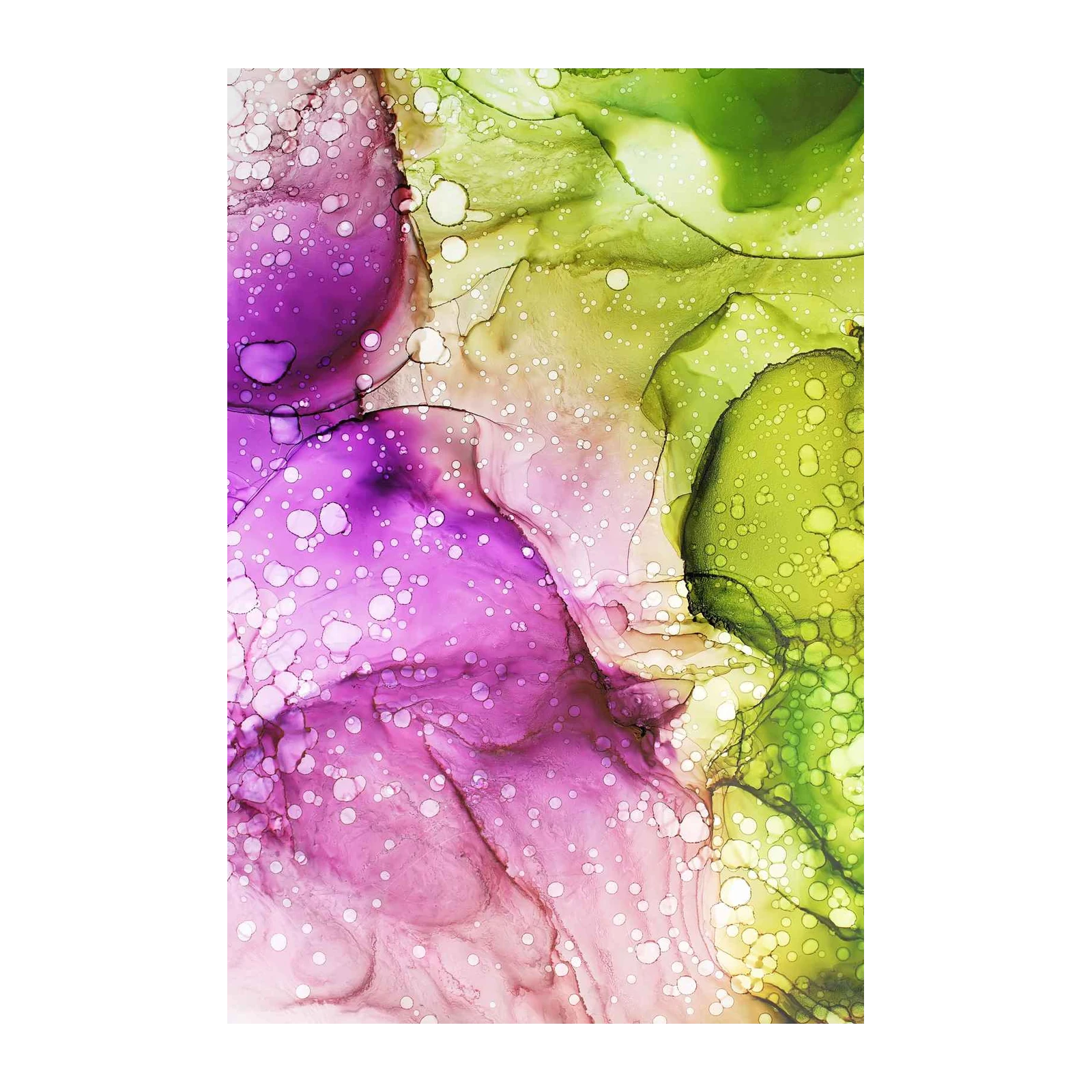 Vibrant Pink & Green Abstract Fluid Art Wall Art