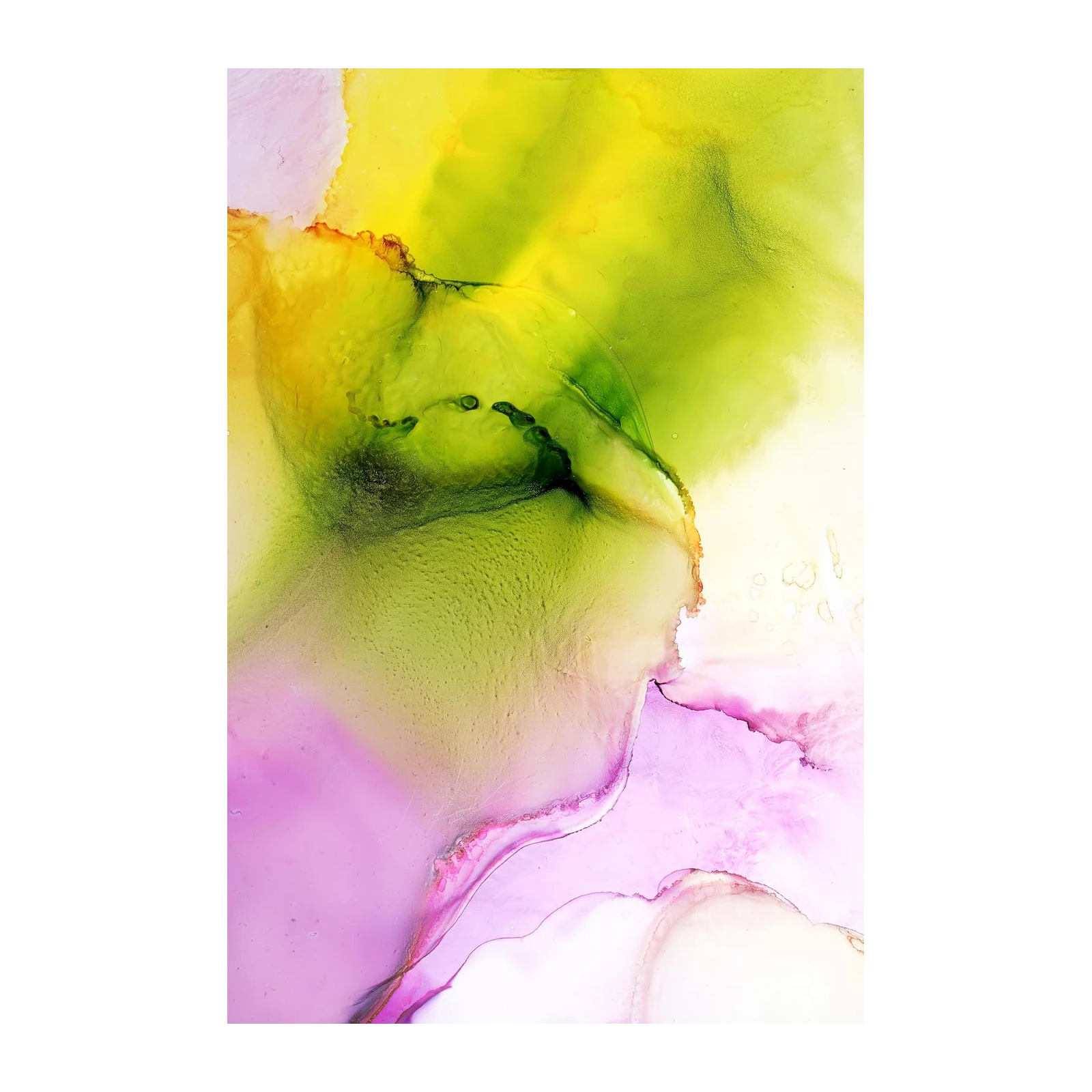 Vibrant Yellow & Pink Abstract Flow Wall Art